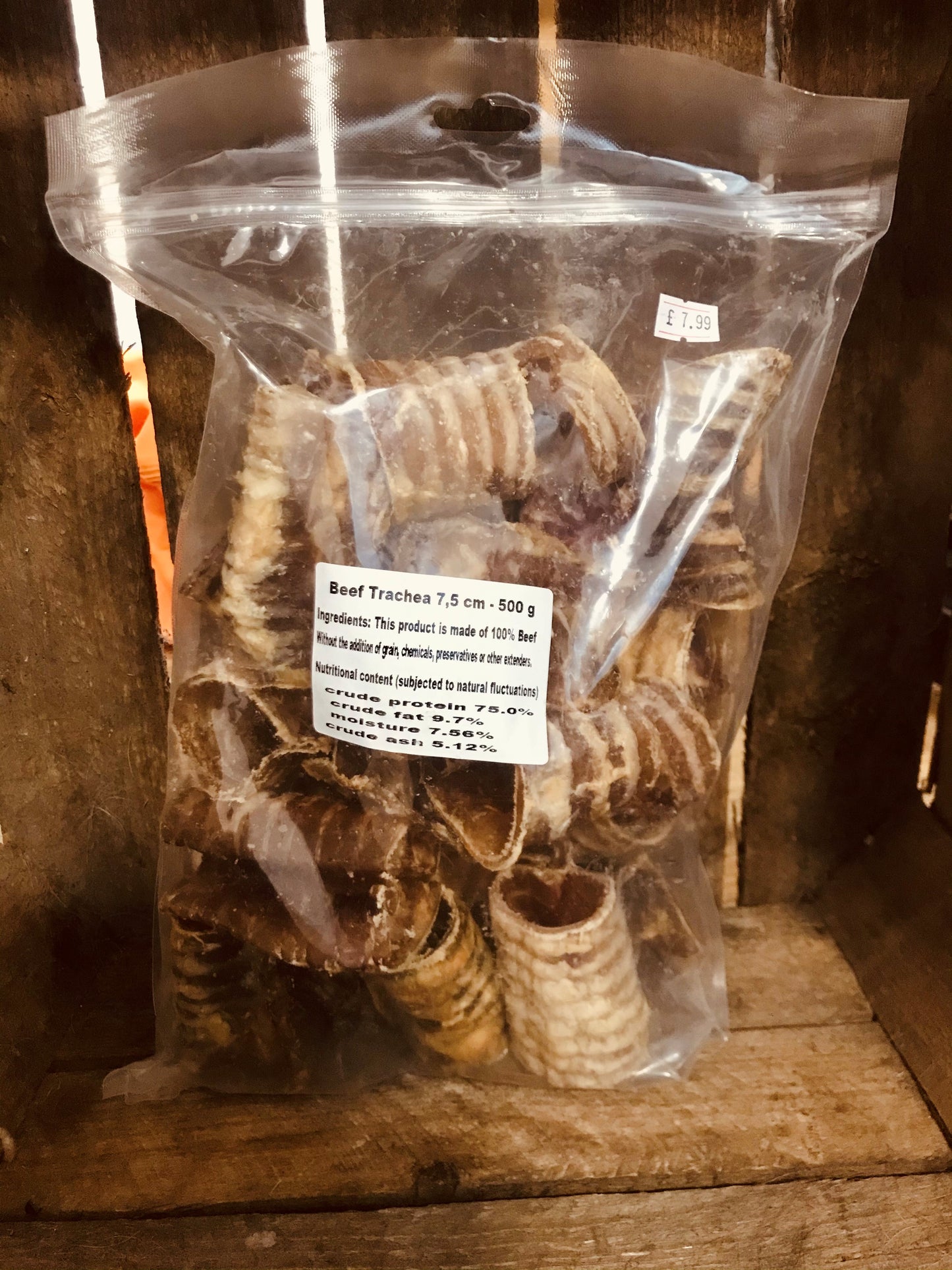 7.5cm Pieces Beef Trachea 500g