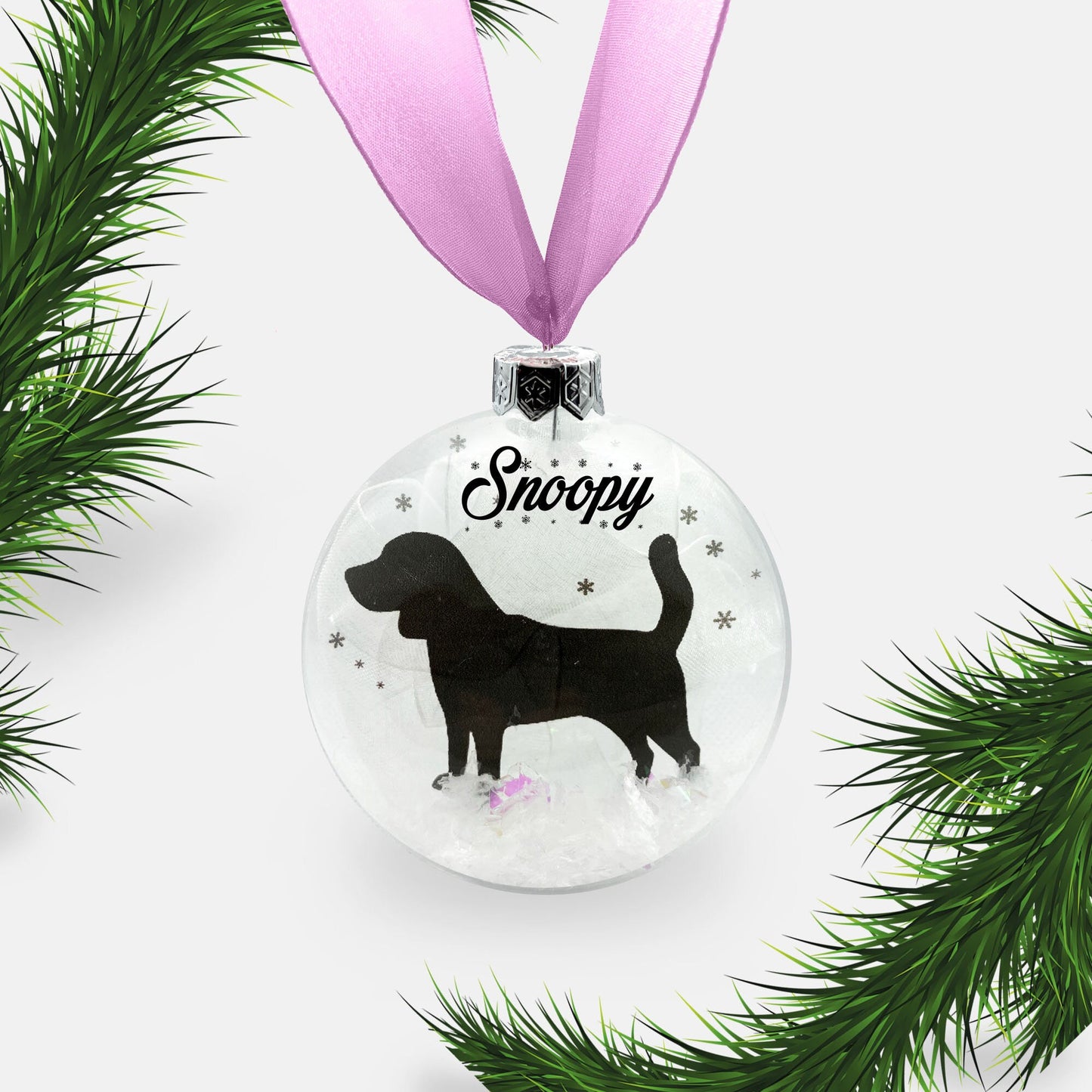 Beagle Dog Personalised Ornament | Custom Glass Christmas Bauble