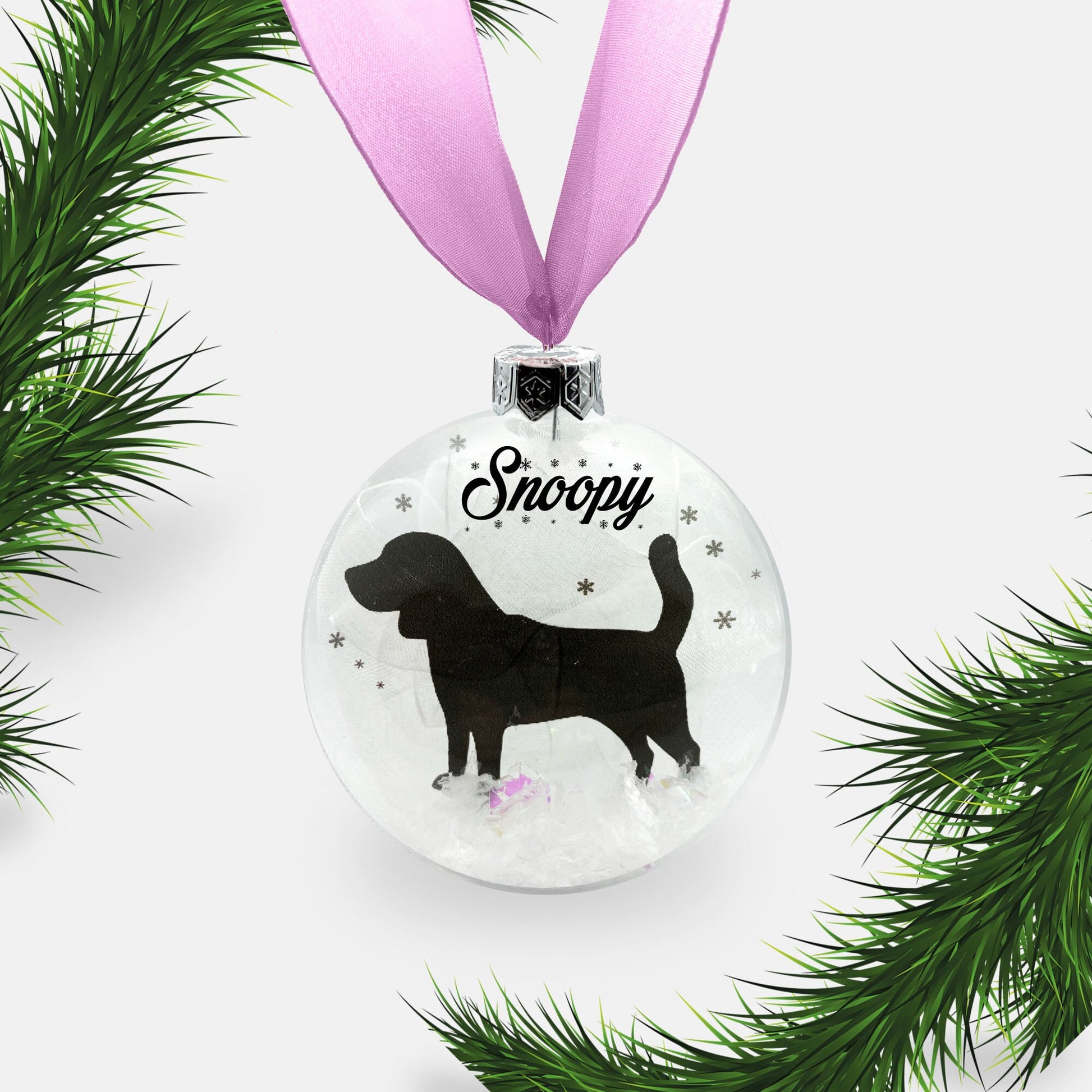 Beagle Dog Personalised Ornament | Custom Glass Christmas Bauble