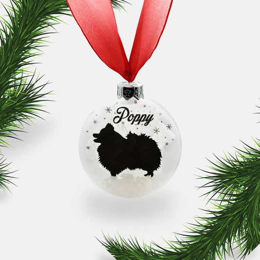 Pomeranian Dog Personalised Ornament | Custom Glass Christmas Bauble