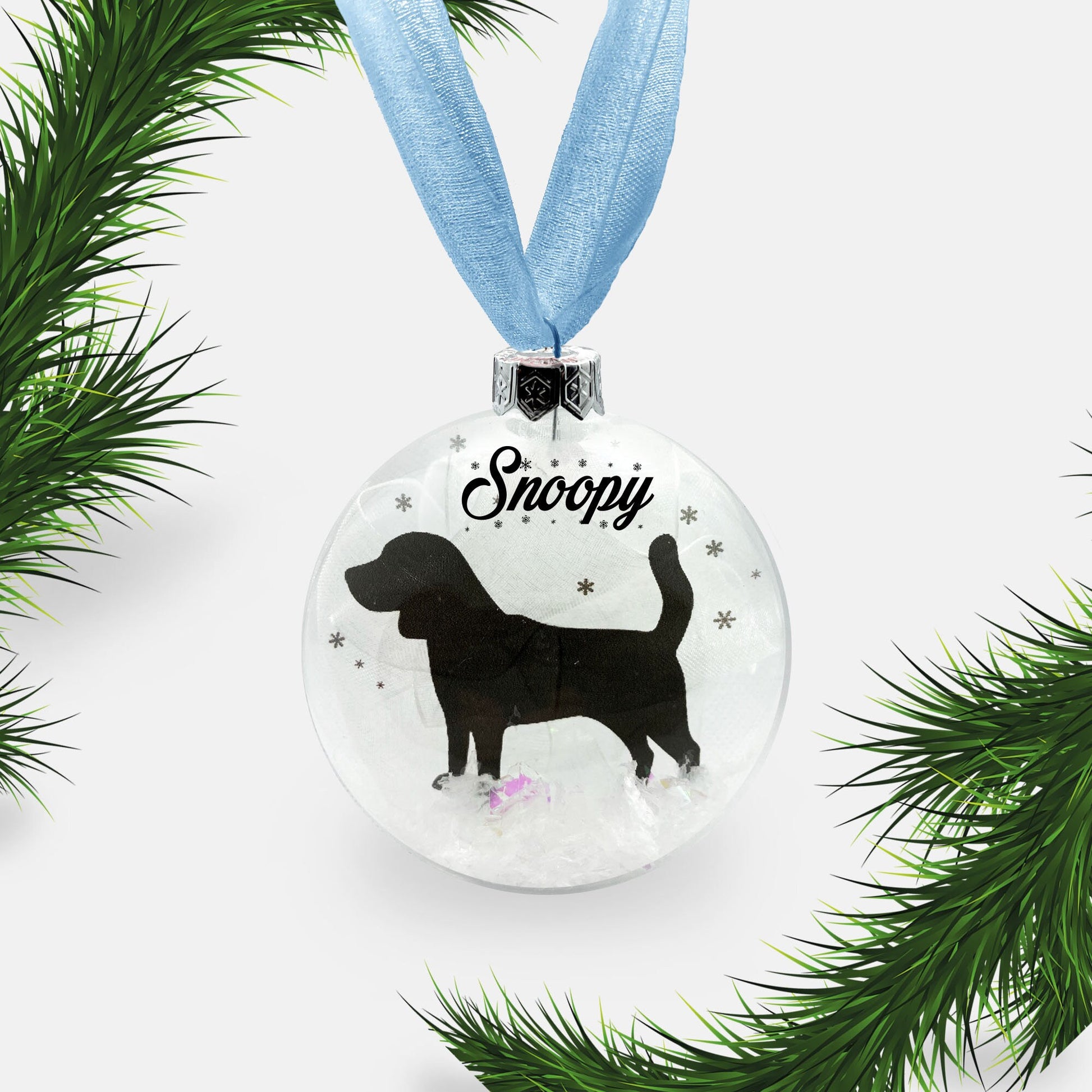 Beagle Dog Personalised Ornament | Custom Glass Christmas Bauble