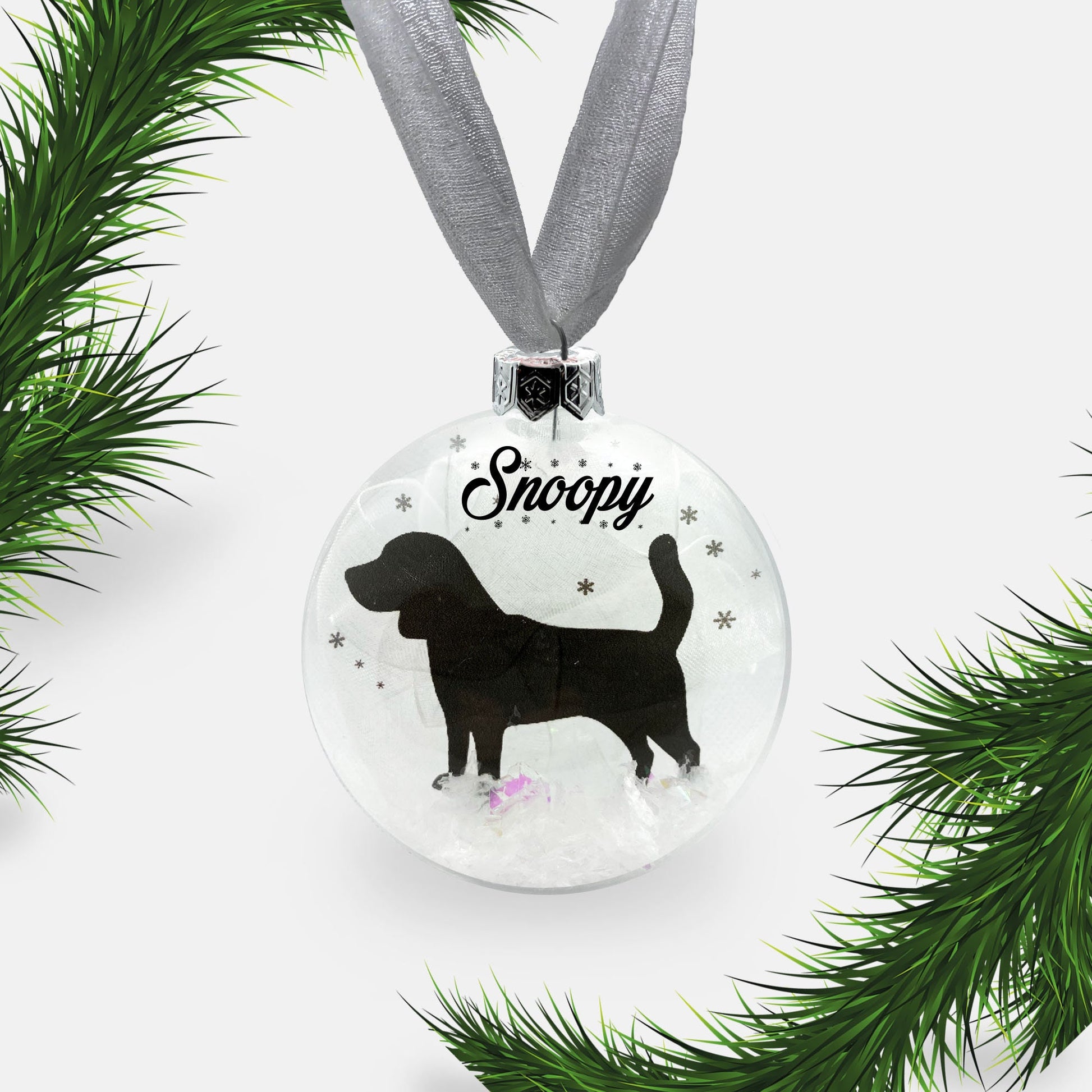 Beagle Dog Personalised Ornament | Custom Glass Christmas Bauble