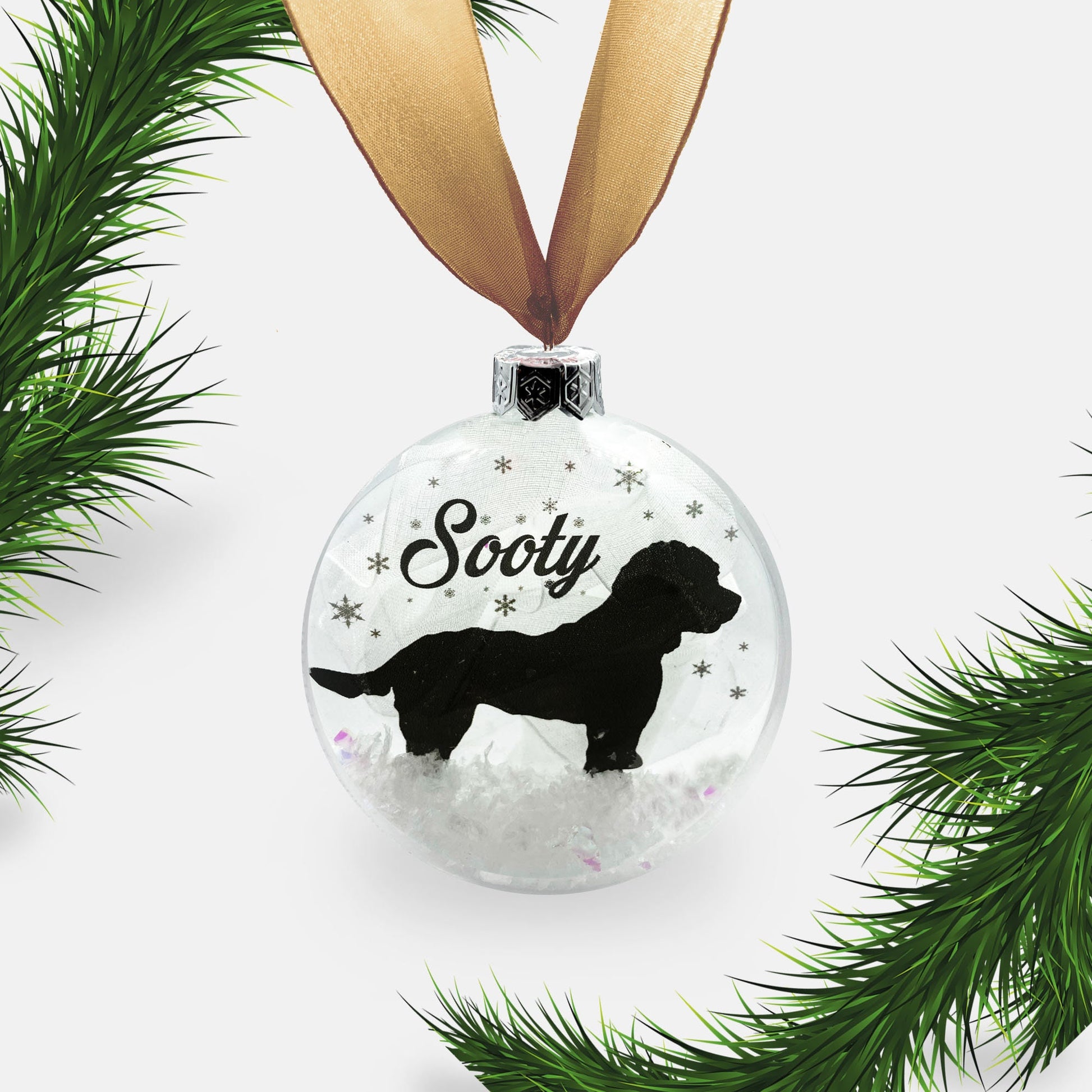 Cockapoo Dog Personalised Ornament Custom Glass Christmas Bauble
