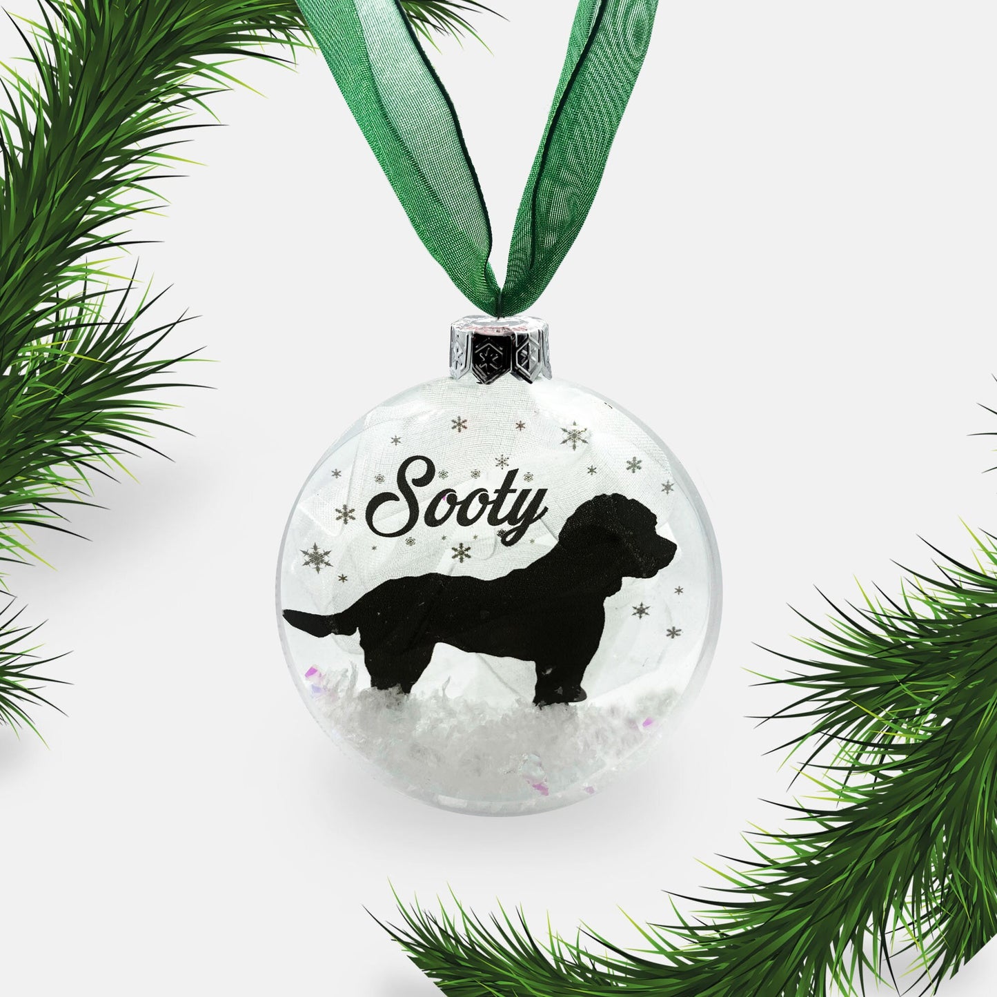 Cockapoo Dog Personalised Ornament Custom Glass Christmas Bauble