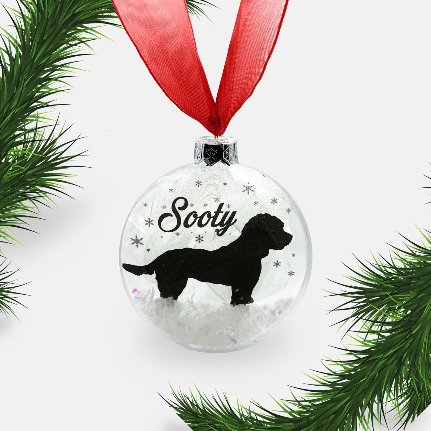 Cockapoo Dog Personalised Ornament Custom Glass Christmas Bauble
