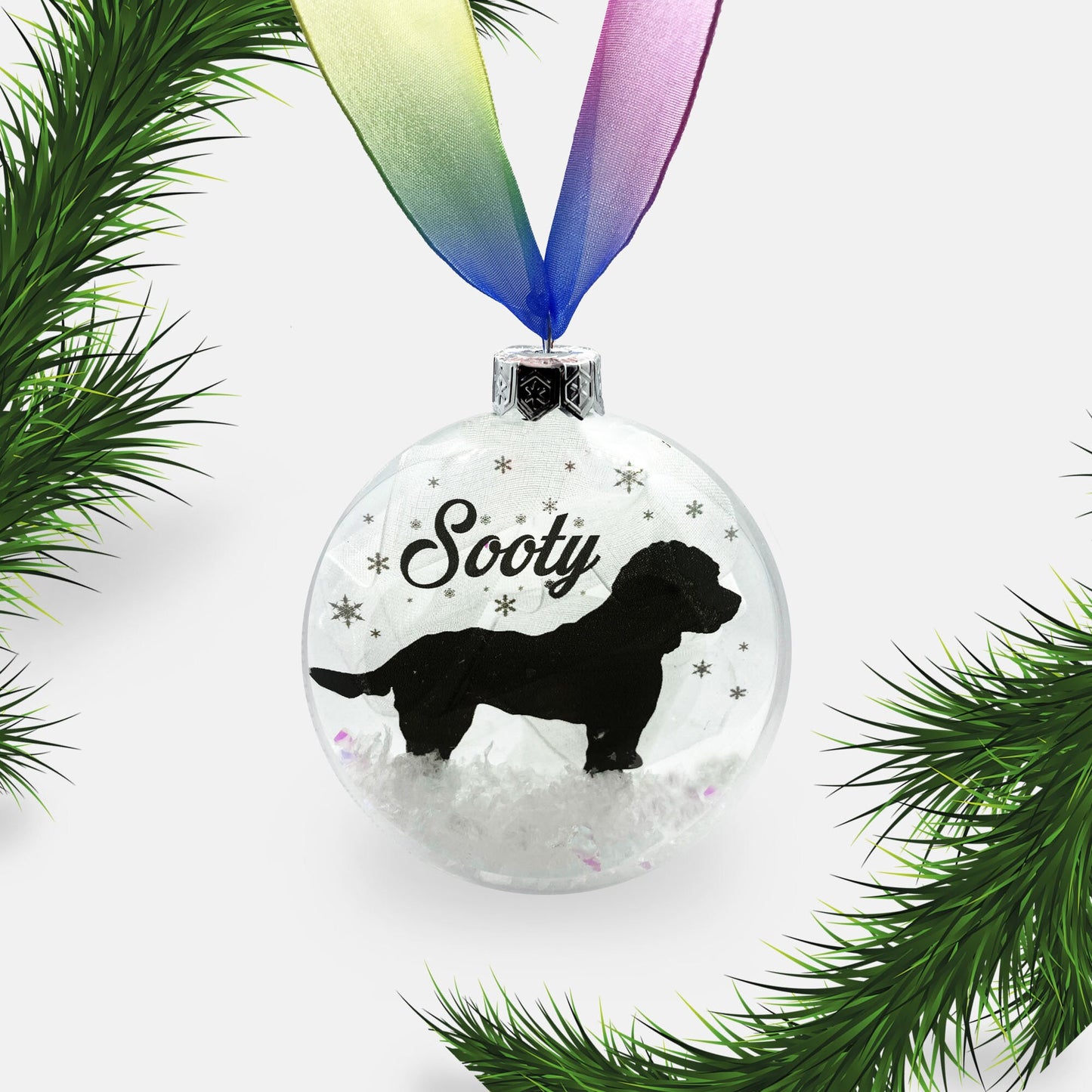 Cockapoo Dog Personalised Ornament Custom Glass Christmas Bauble
