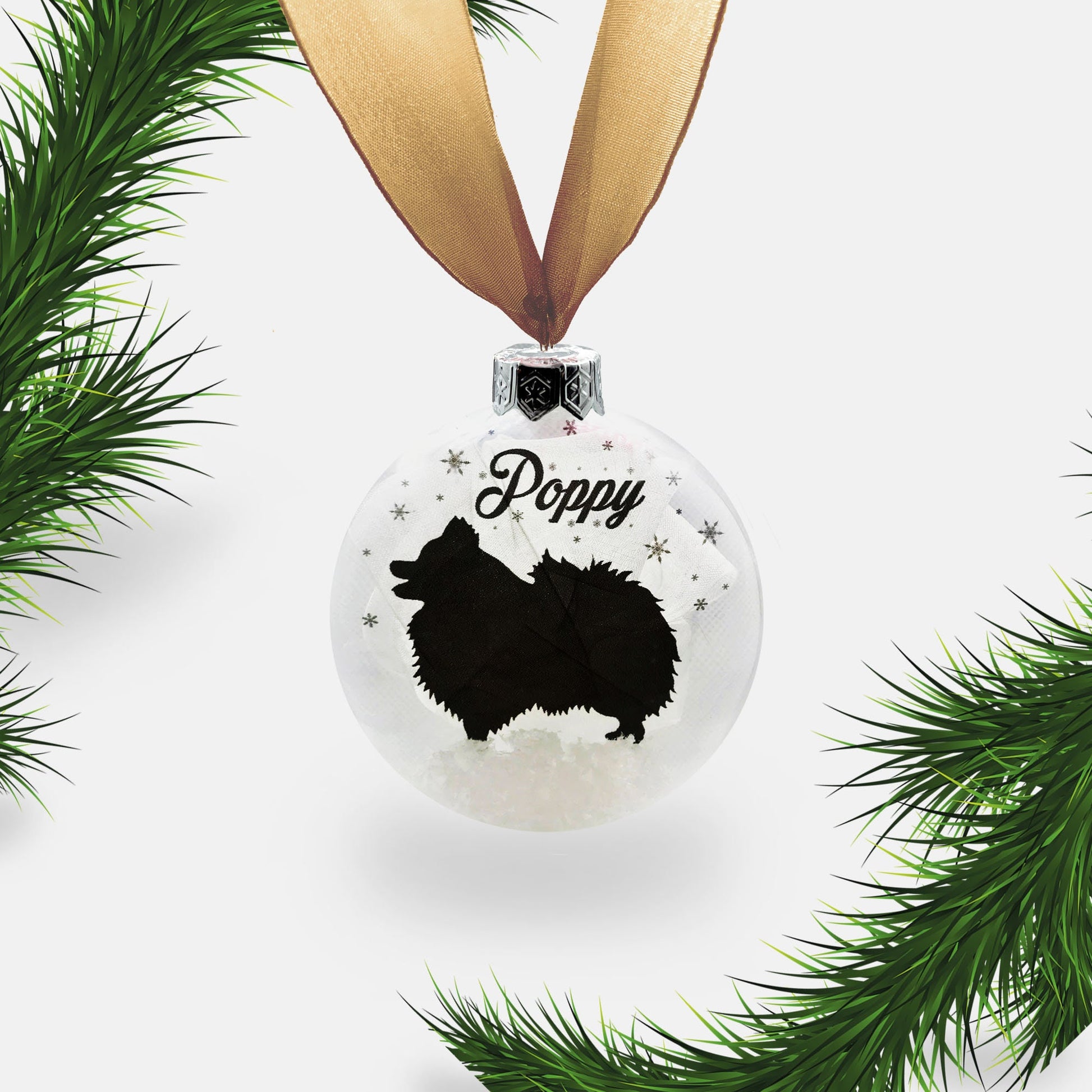 Pomeranian Dog Personalised Ornament | Custom Glass Christmas Bauble