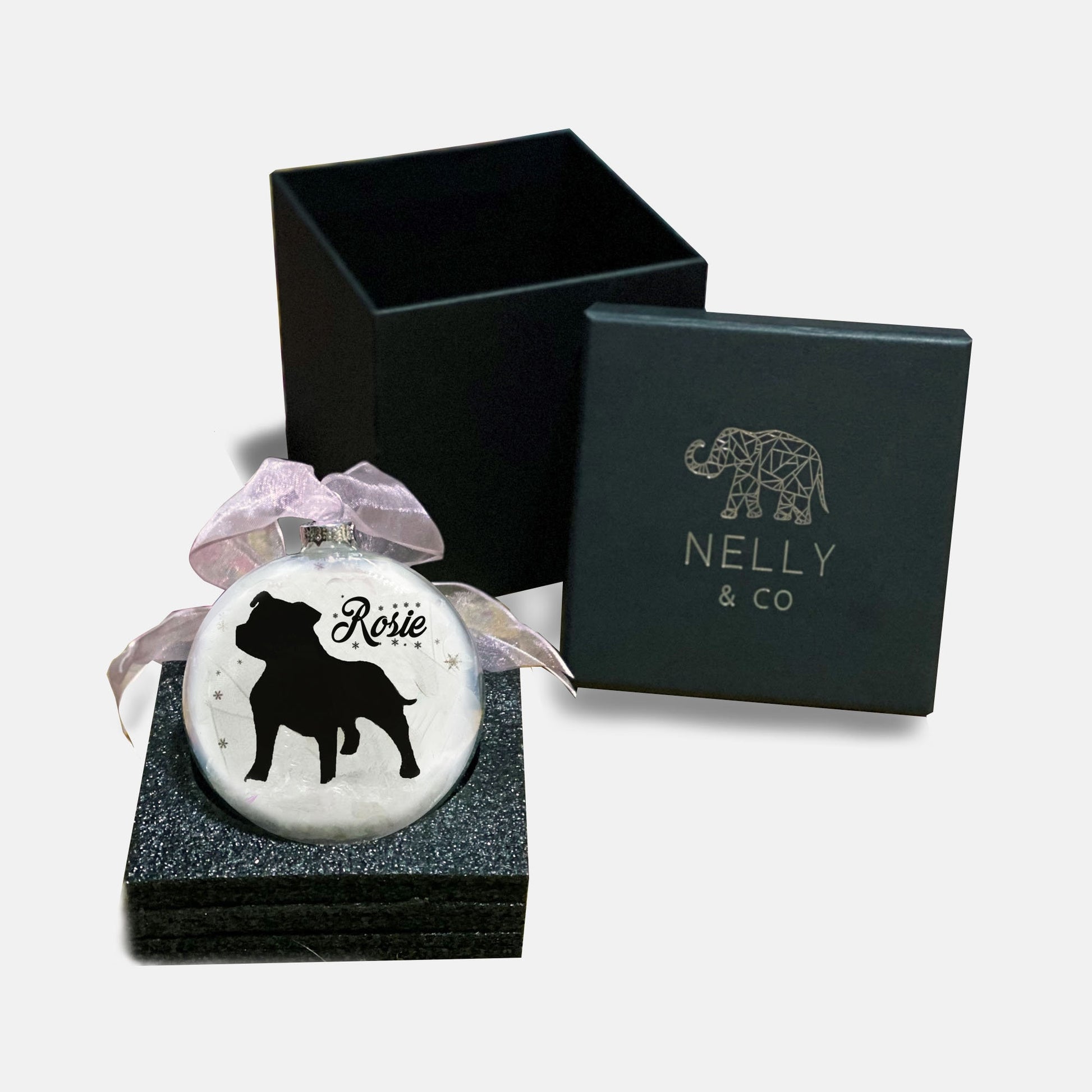 XL Bully / American Bully Dog Personalised Ornament | Custom Glass Christmas Bauble