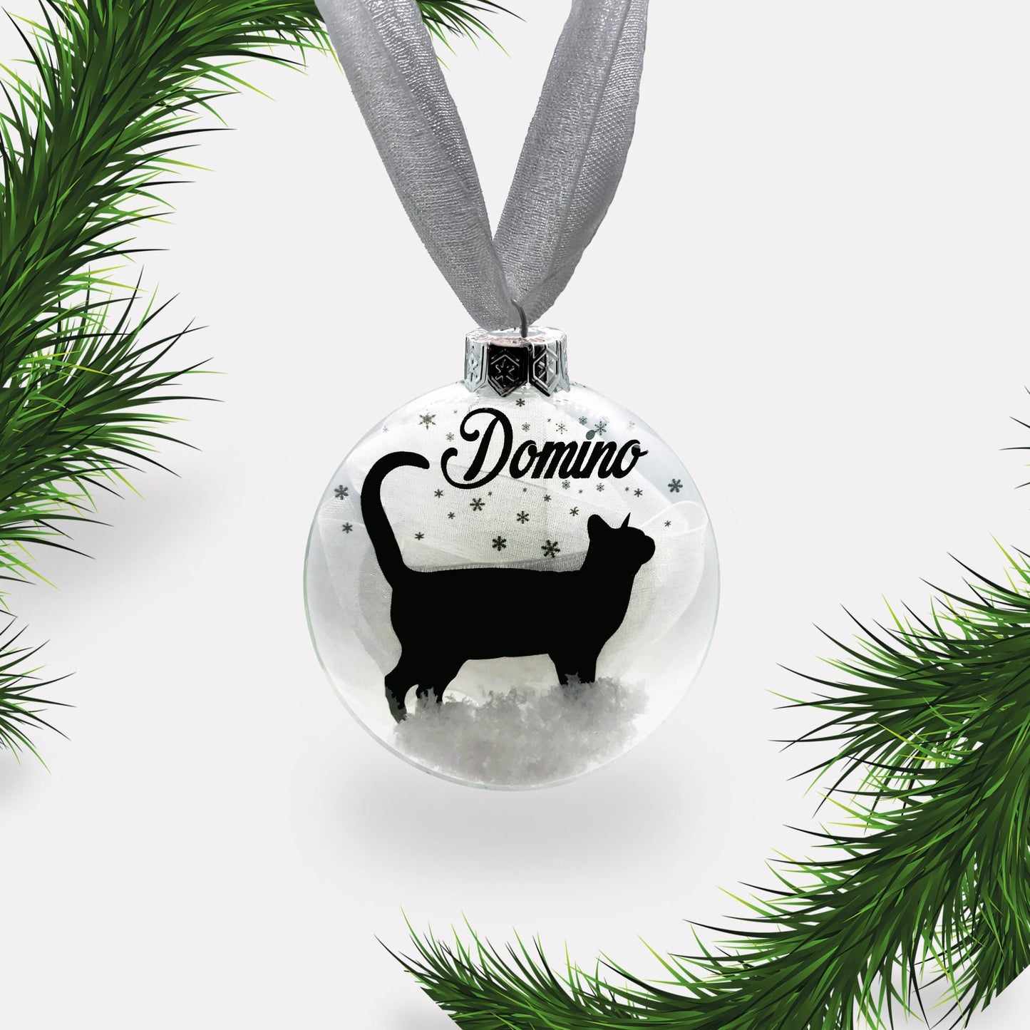 Cat Personalised Christmas Ornament | Custom Glass Xmas Bauble
