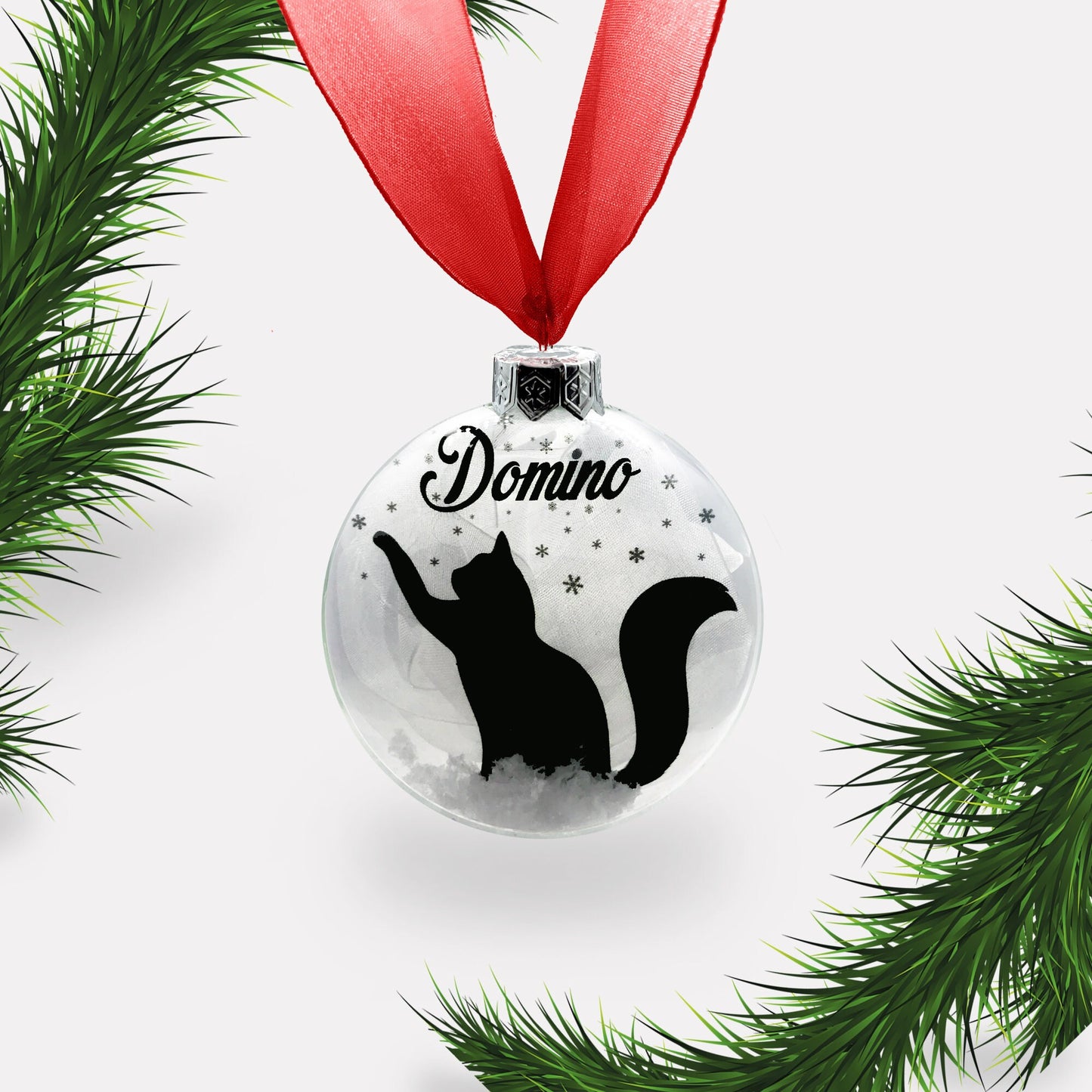 Cat Personalised Christmas Ornament | Custom Glass Xmas Bauble
