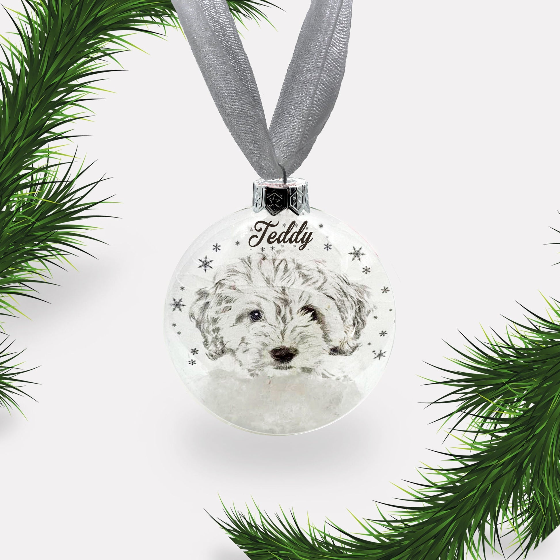 Cockapoo Dog Personalised Ornament | Custom Glass Christmas Bauble