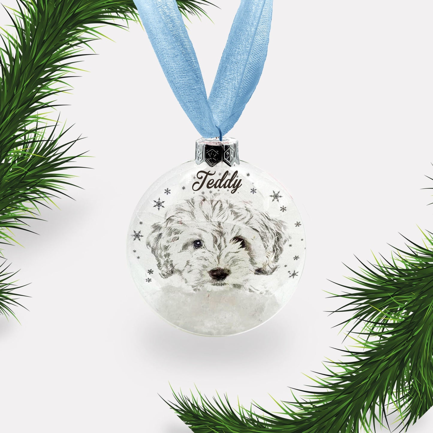 Cockapoo Dog Personalised Ornament | Custom Glass Christmas Bauble