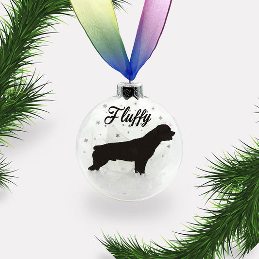 Rottweiler Dog Personalised Ornament | Custom Glass Christmas Bauble