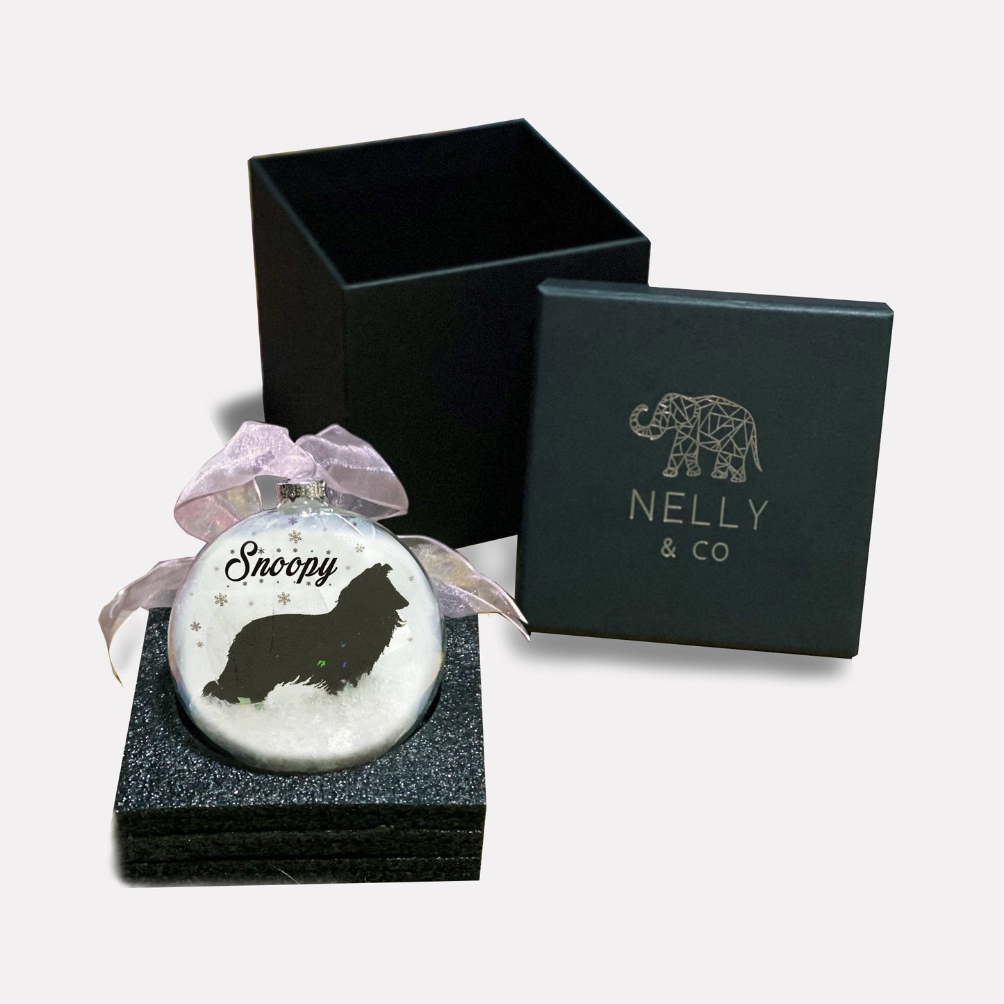 Sheltie | Rough Collie Dog Personalised Ornament | Custom Glass Christmas Bauble