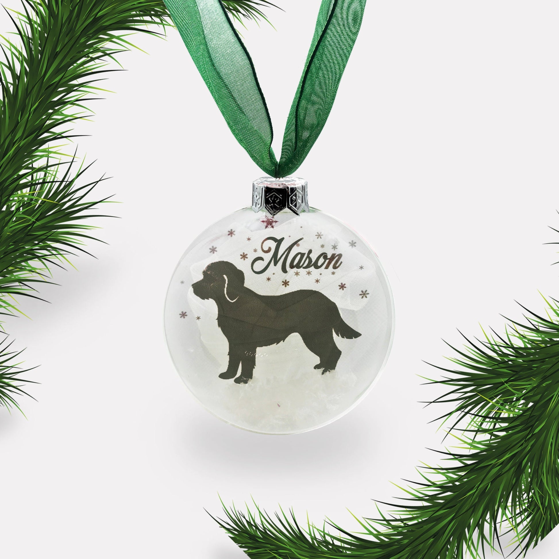 Mix Cross Breed Dog | Cavapoo | Personalised | Custom Glass Christmas Bauble