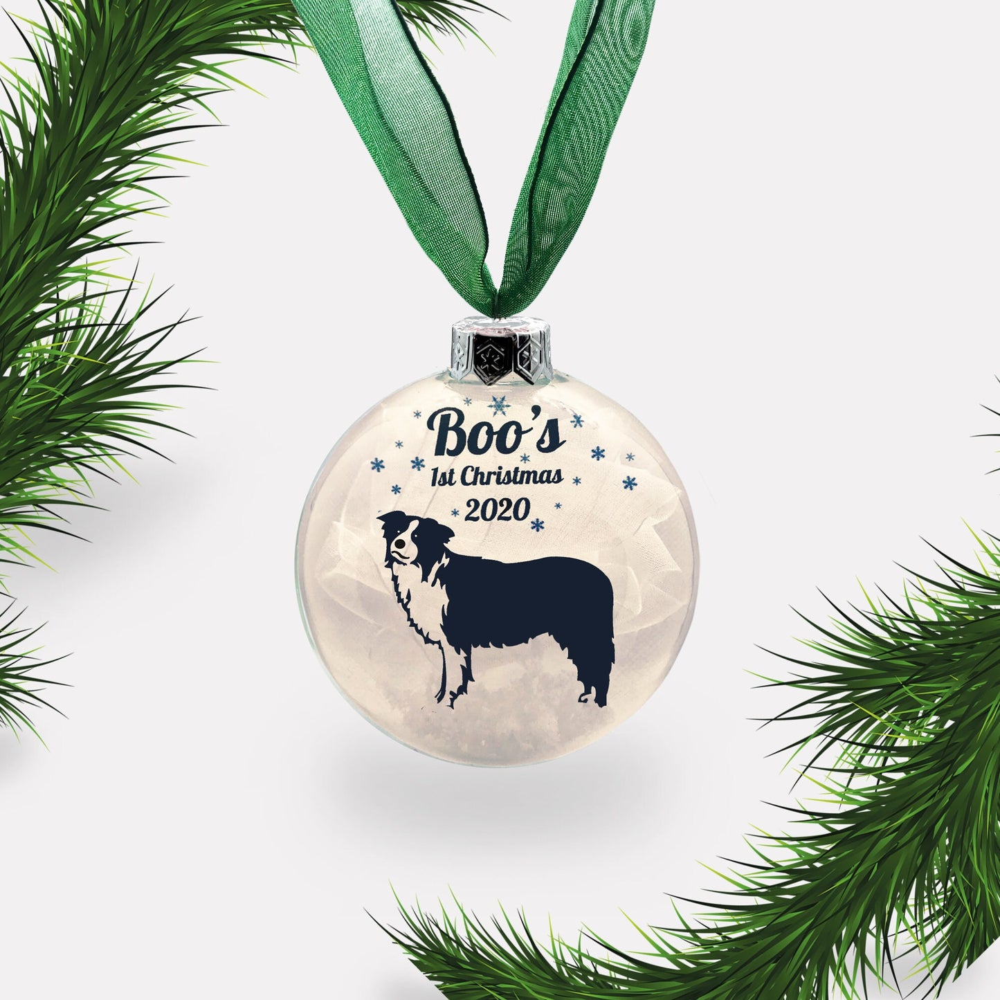 Personalized Dog's First Christmas Bauble: Custom Breed Glass Ornament