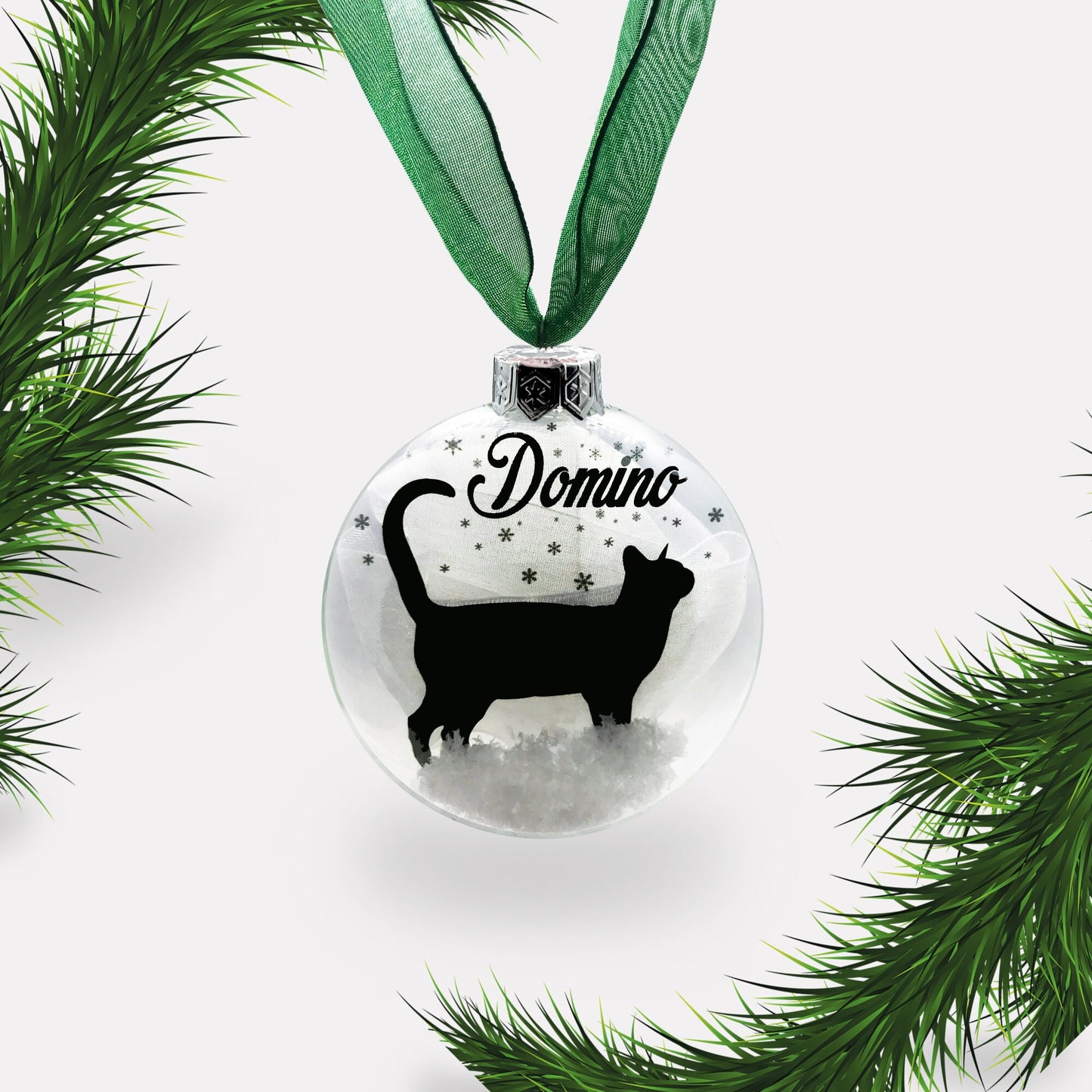 Cat Personalised Christmas Ornament | Custom Glass Xmas Bauble