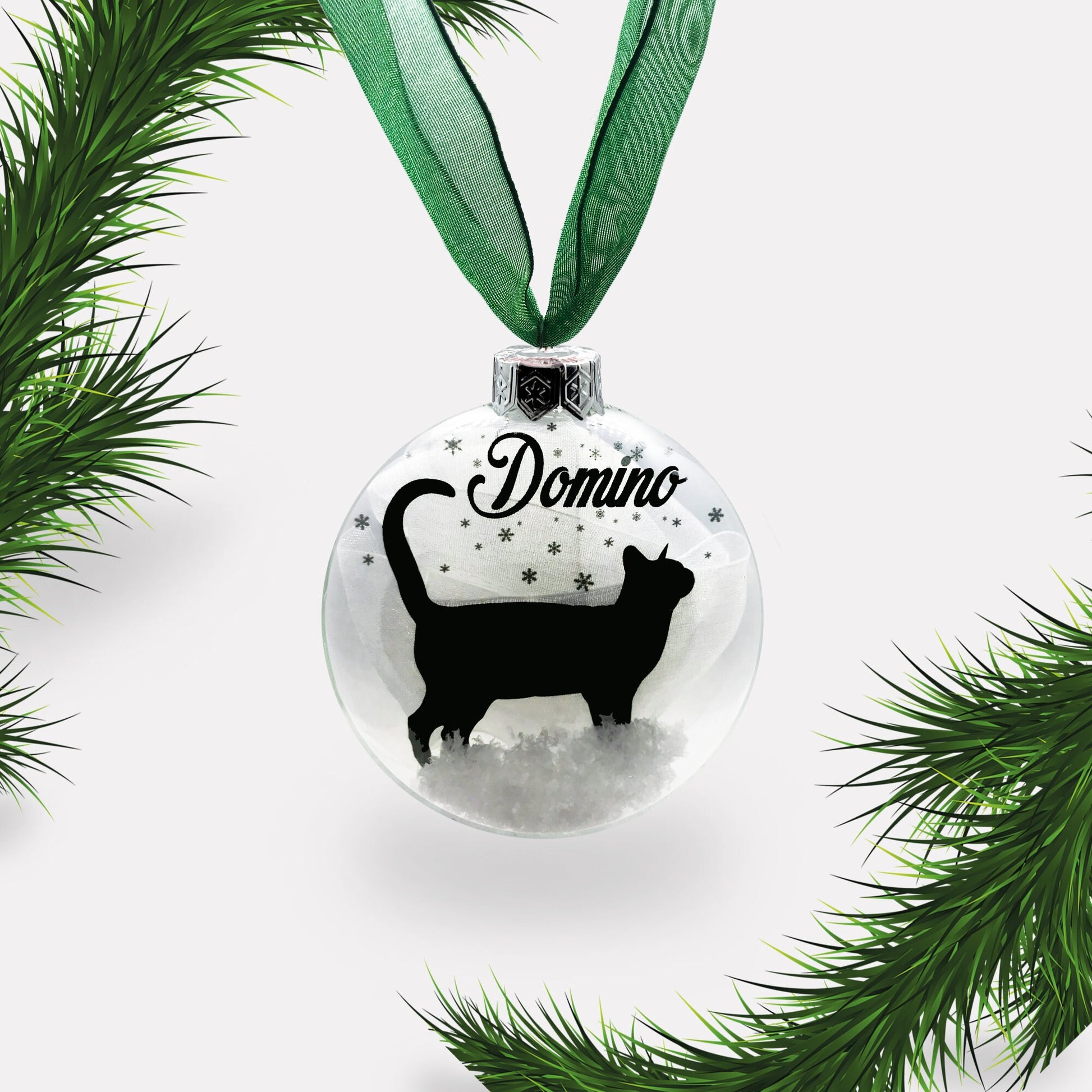 Cat Personalised Christmas Ornament | Custom Glass Xmas Bauble