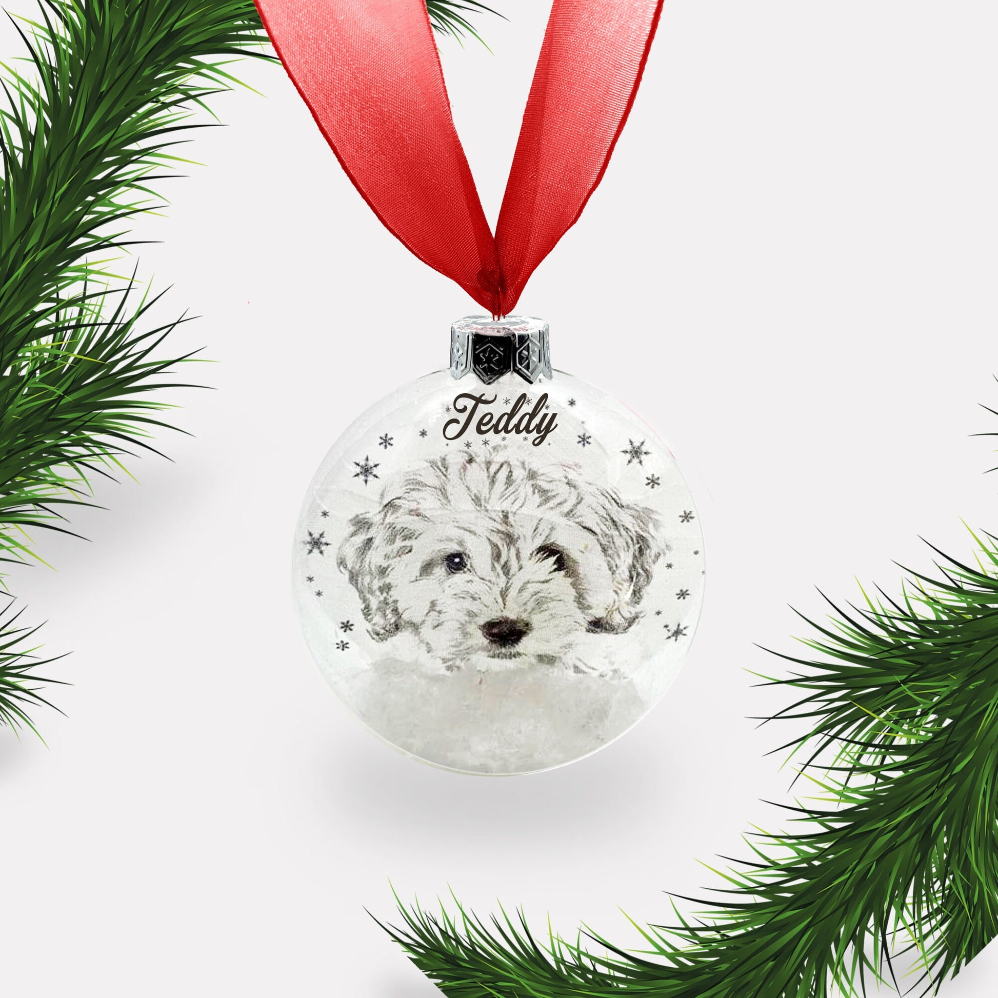 Cockapoo Dog Personalised Ornament | Custom Glass Christmas Bauble