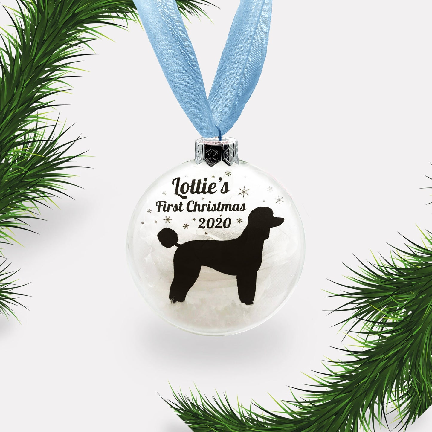 Personalized Dog's First Christmas Bauble: Custom Breed Glass Ornament