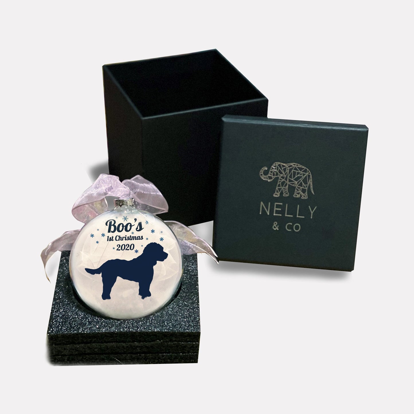 Personalized Dog's First Christmas Bauble: Custom Breed Glass Ornament