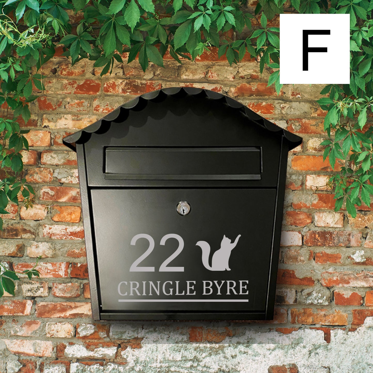 Personalized Cat Mailbox Decal: Outdoor Vinyl House Number with various designs