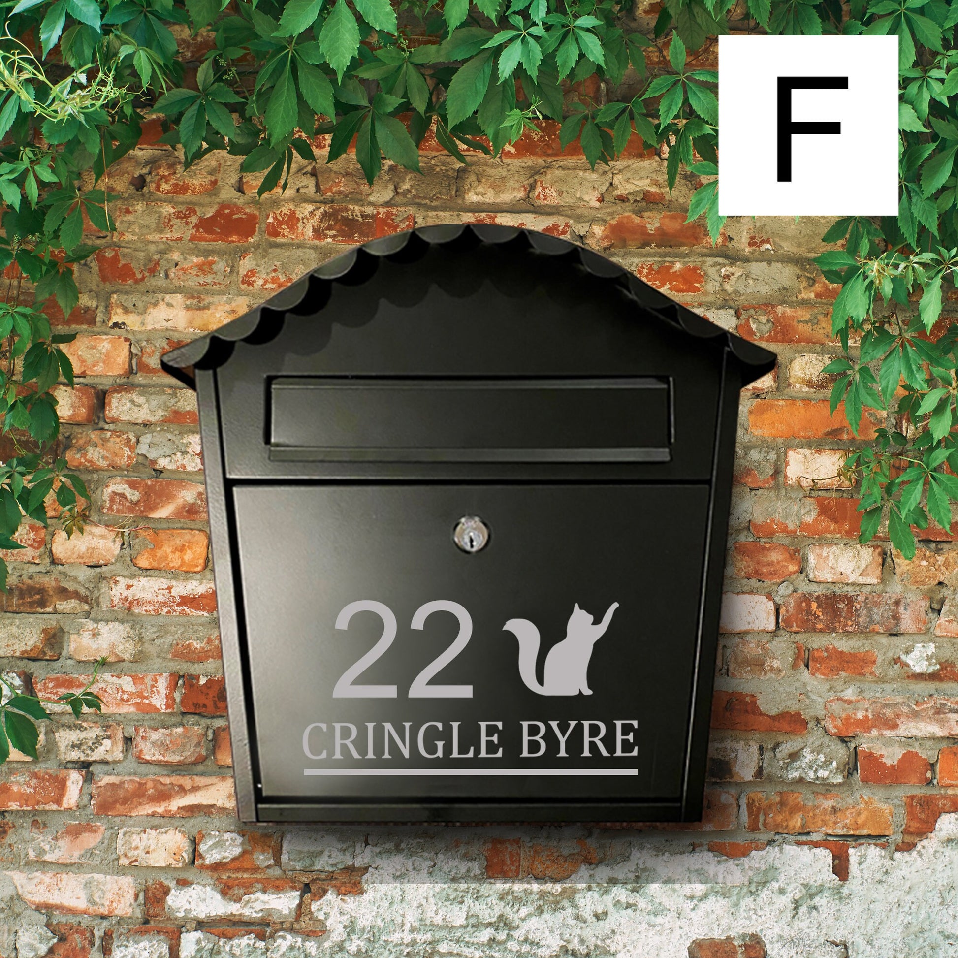 Personalized Cat Mailbox Decal: Outdoor Vinyl House Number with various designs