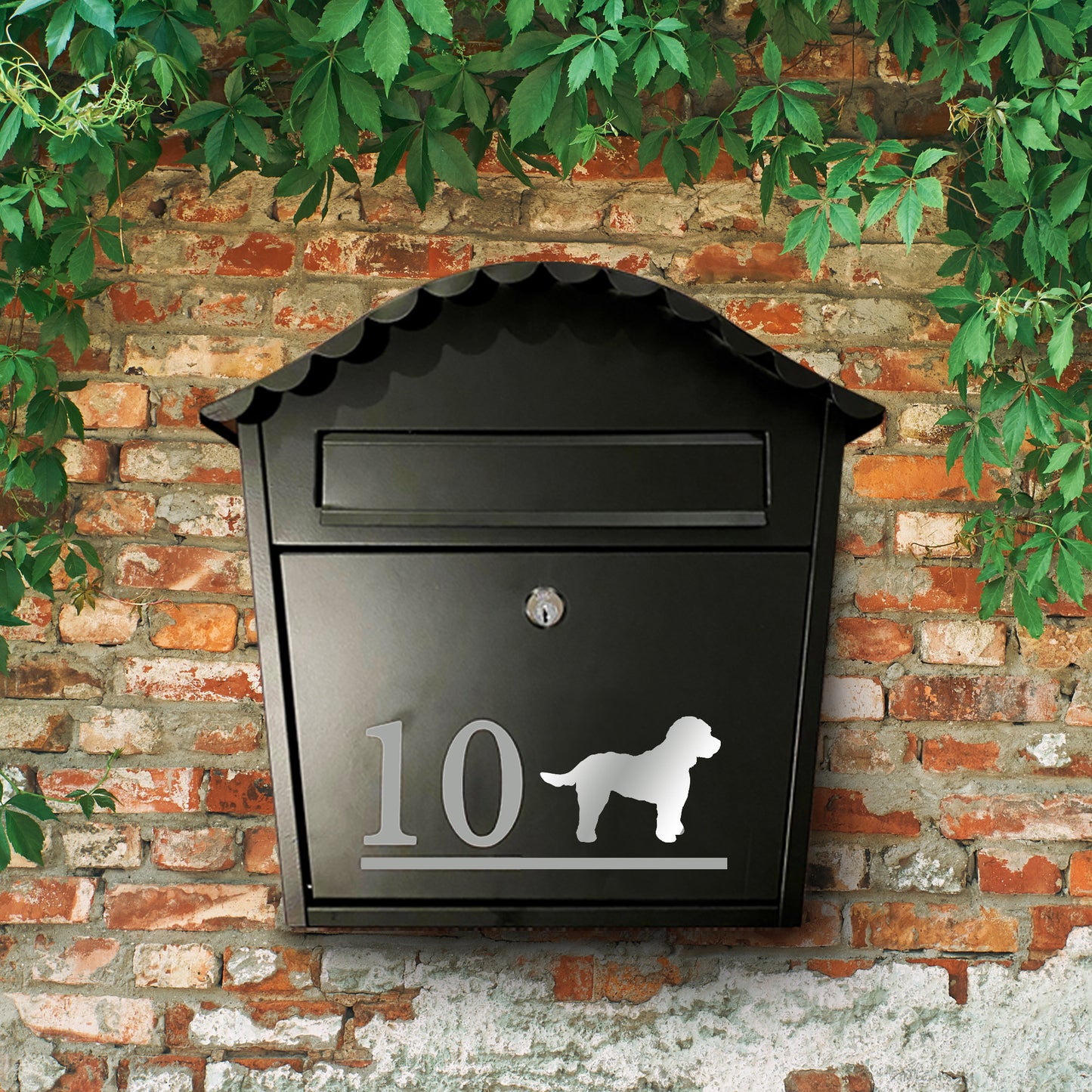 Any Breed Dog Personalised Mailbox Vinyl Decal | Postbox Permanent Outdoor Transfer