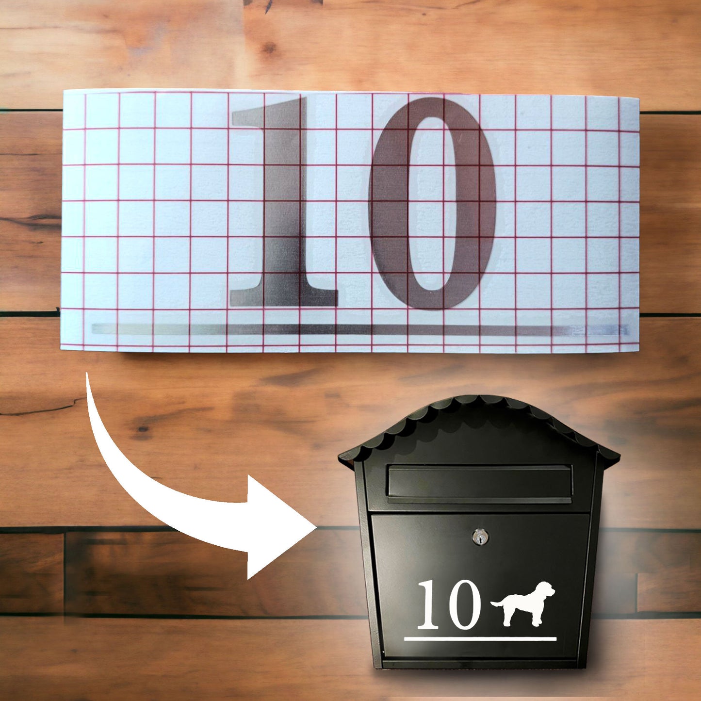 Labrador Dog Personalised Vinyl Decal for a Mailbox | Postbox | Letterbox