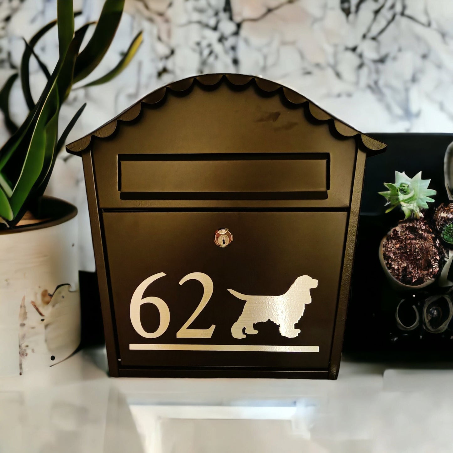 Any Breed Dog Personalised Mailbox Vinyl Decal | Postbox Permanent Outdoor Transfer