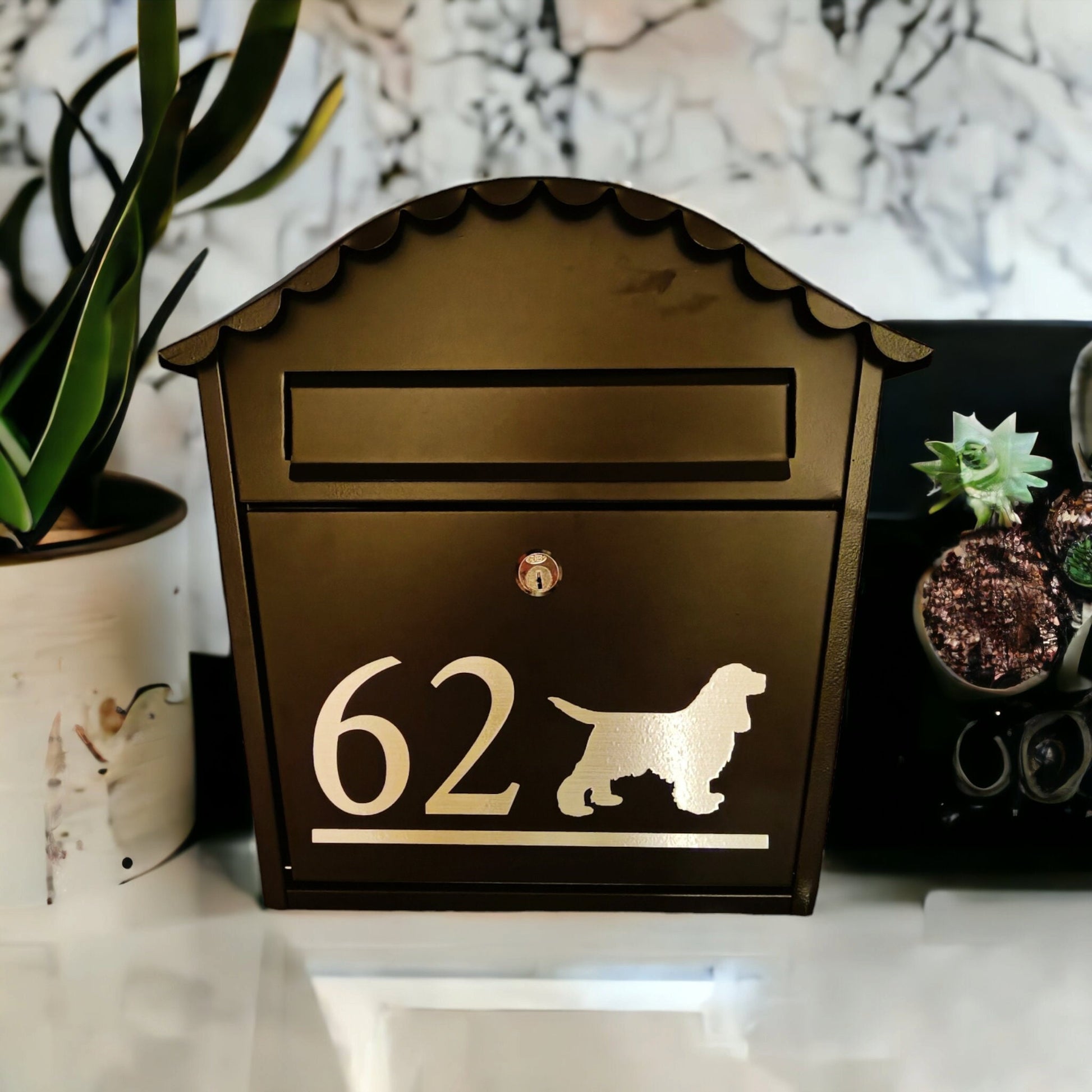 Any Breed Dog Personalised Mailbox Vinyl Decal | Postbox Permanent Outdoor Transfer