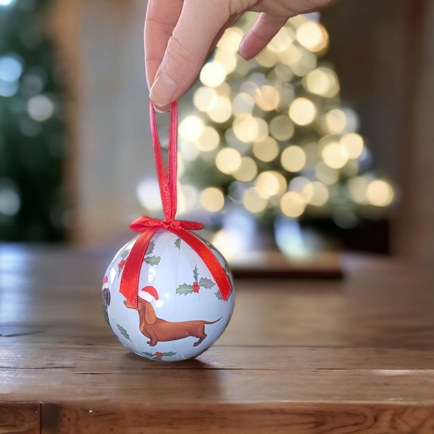 Dachshund Dog Christmas Bauble (optional set of 4)