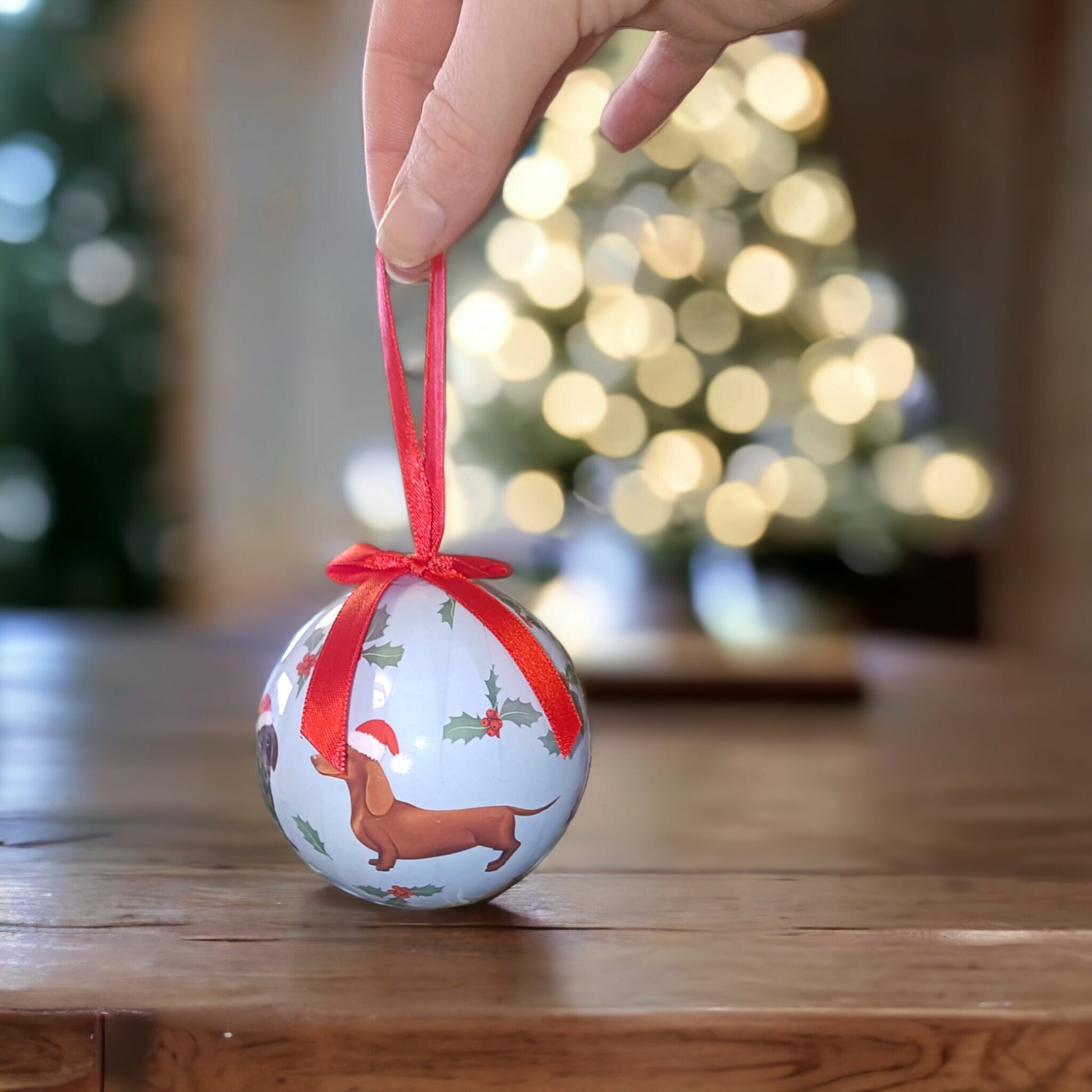 Dachshund Dog Christmas Bauble (optional set of 4)