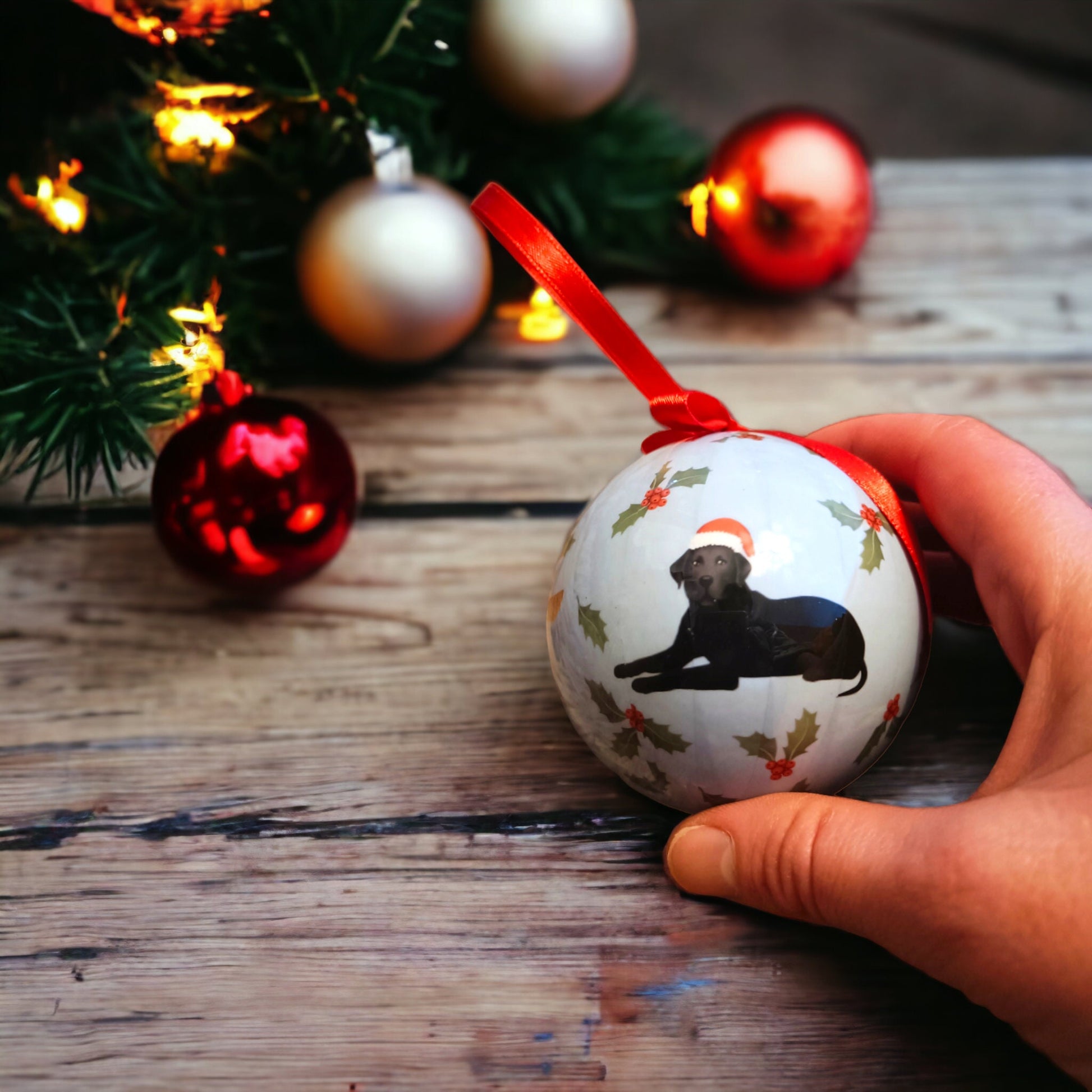 Labrador Dog Christmas Bauble (optional set of 4)