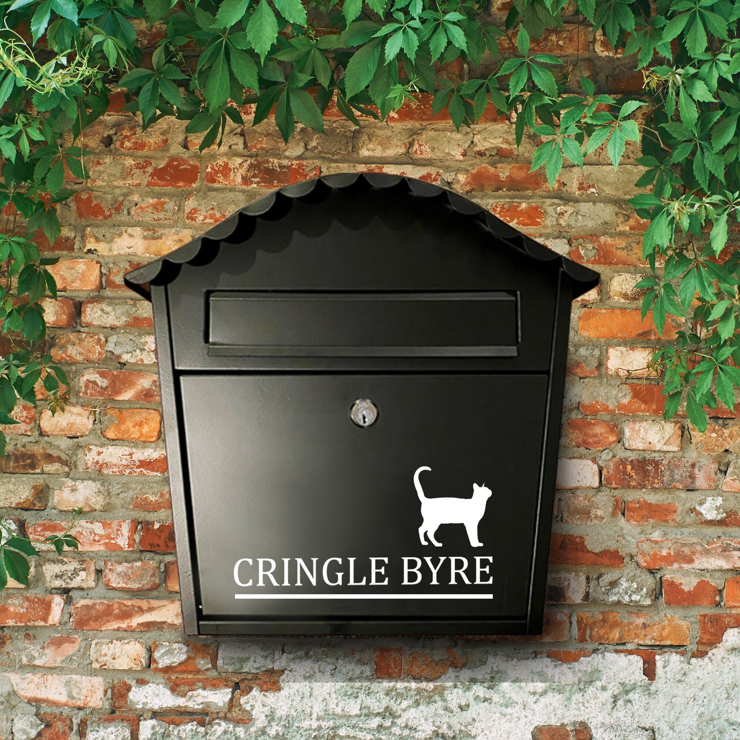Personalized Cat Mailbox Decal: Outdoor Vinyl House Number with various designs