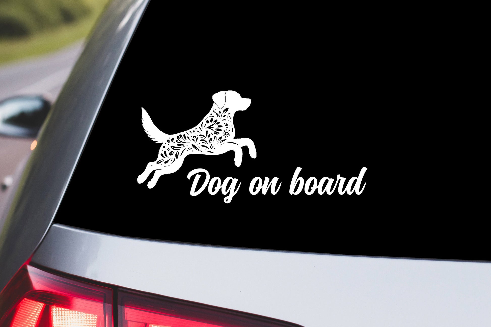 Dog On Board Vinyl Car Decal Labrador Bumper Sticker Rear Window