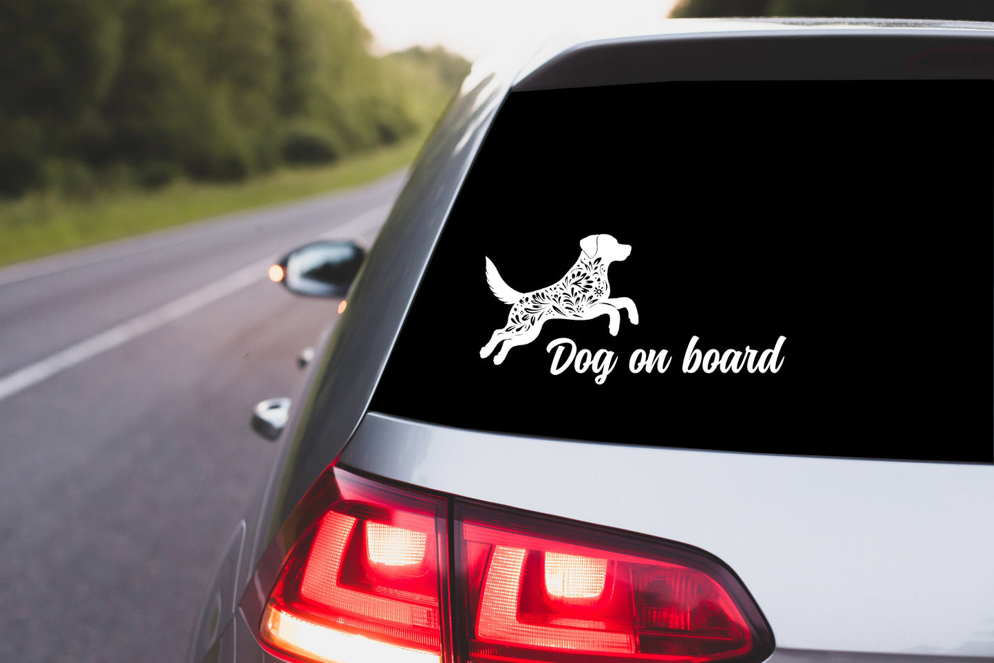 Dog On Board Vinyl Car Decal Labrador Bumper Sticker Rear Window