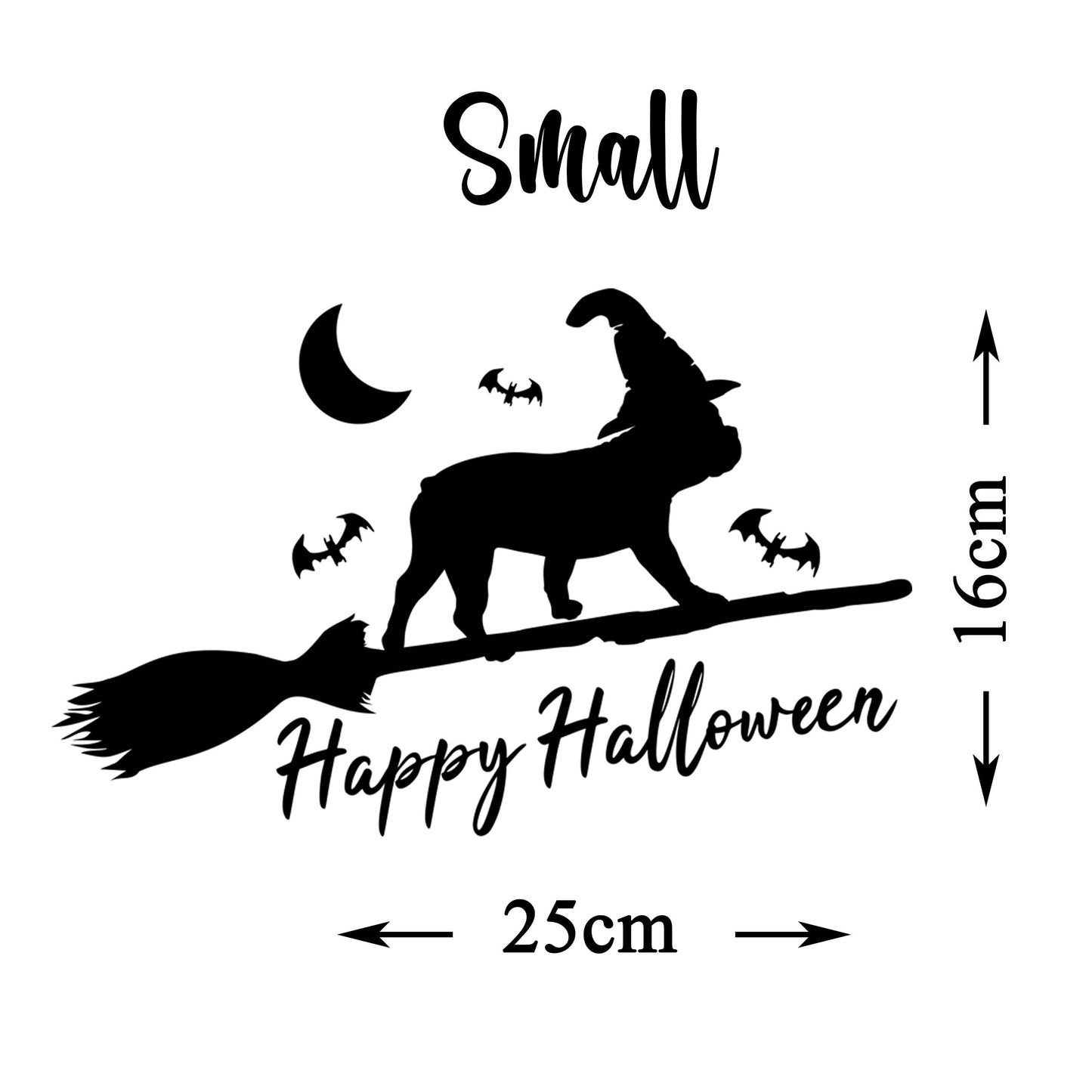 Happy Halloween Dog Window Cling Decoration Frenchie Pug Bulldog
