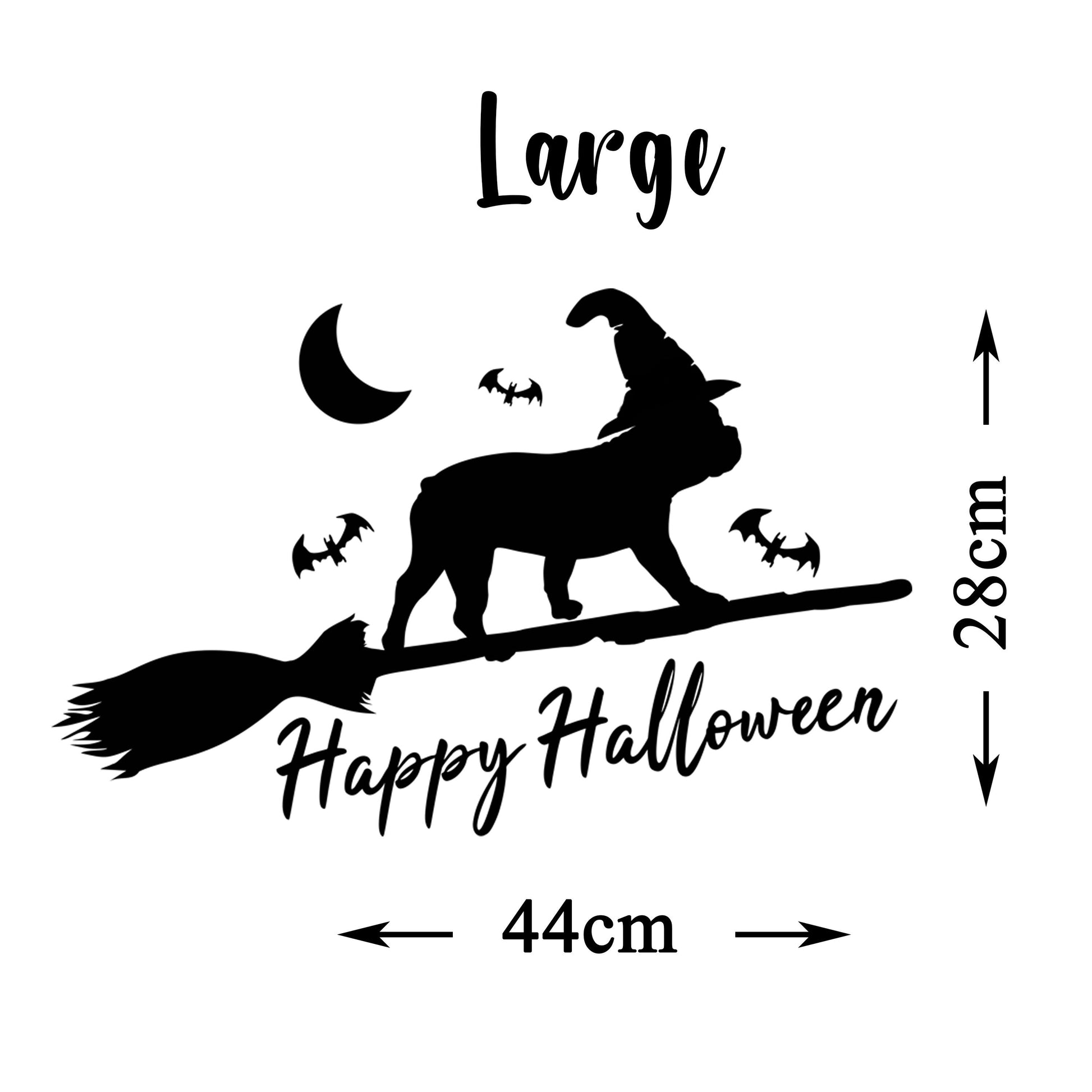 Happy Halloween Dog Window Cling Decoration Frenchie Pug Bulldog