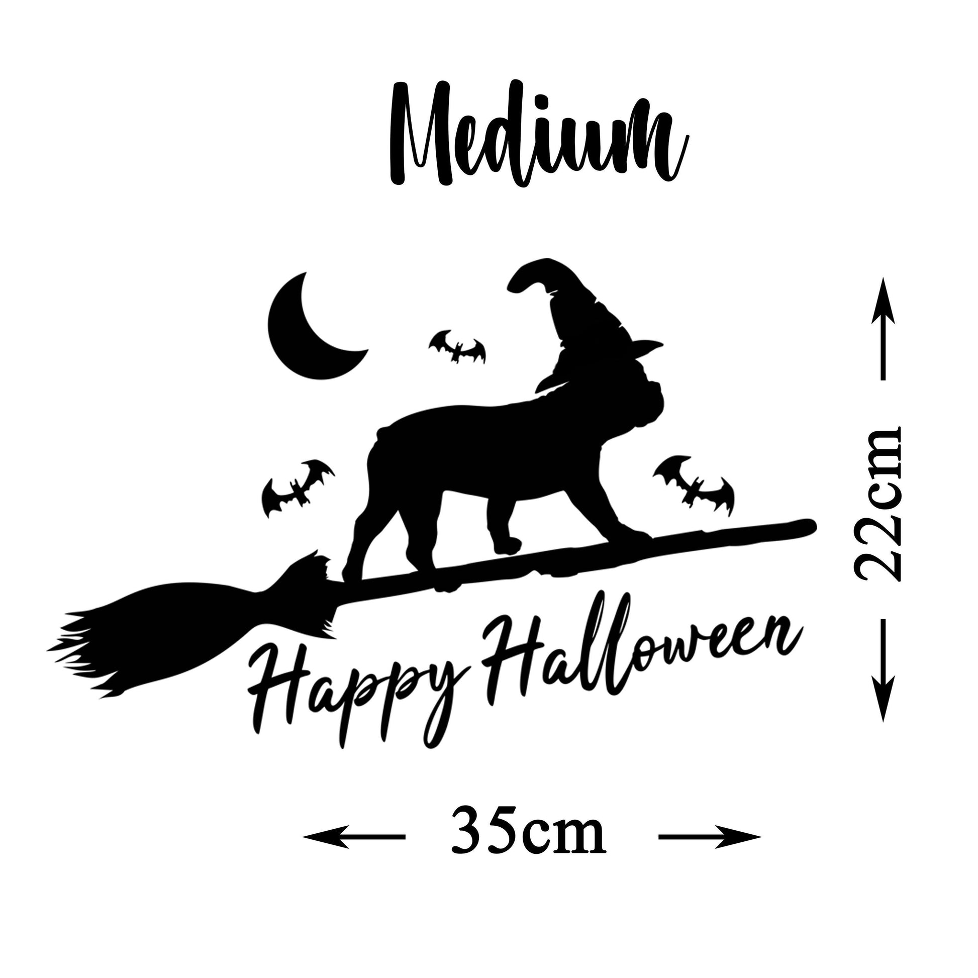 Happy Halloween Dog Window Cling Decoration Frenchie Pug Bulldog