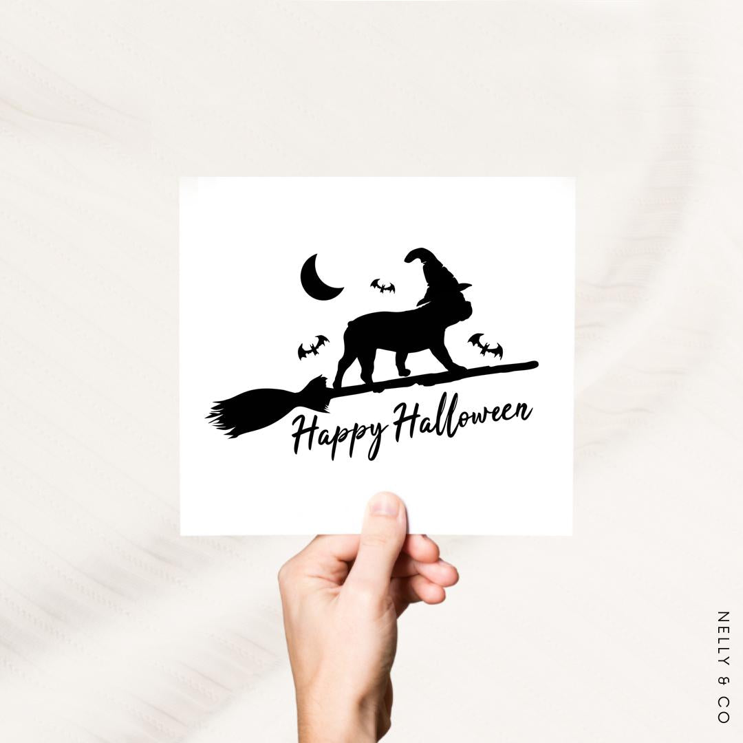 Happy Halloween Dog Window Cling Decoration Frenchie Pug Bulldog