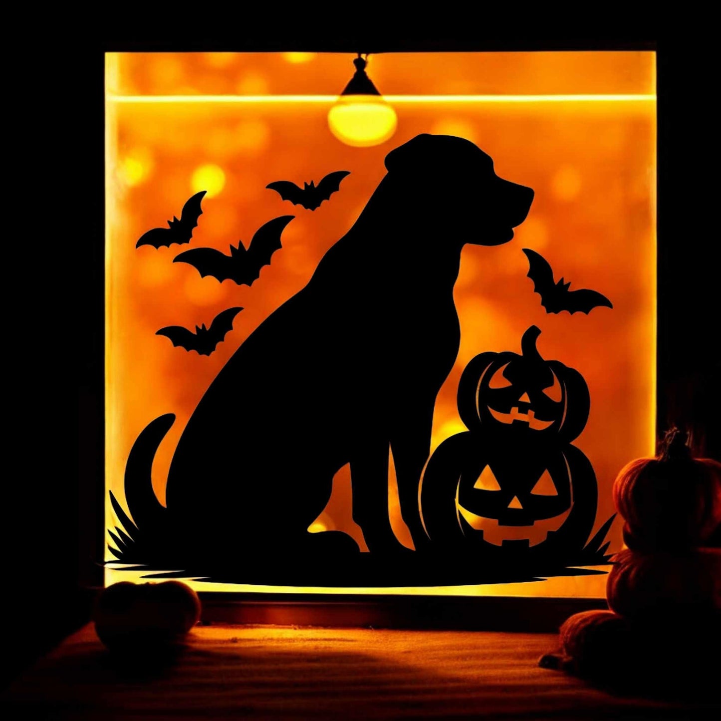 Halloween Labrador Dog Window Cling Decoration Reusable Sticker