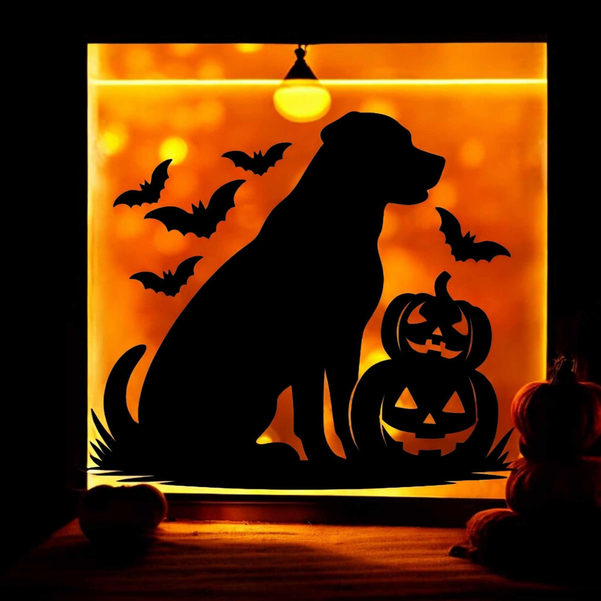 Halloween Labrador Dog Window Cling Decoration Reusable Sticker