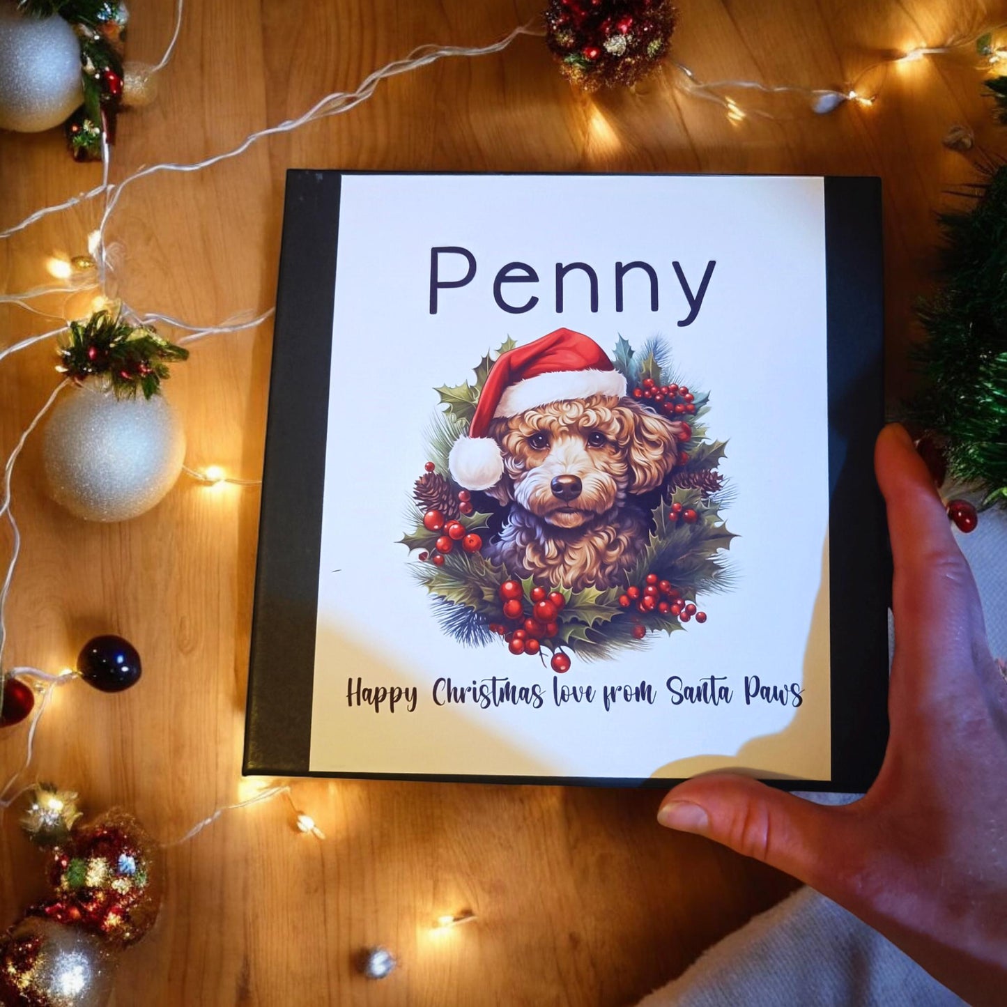 Dog Christmas Gift Box ALL BREEDS Personalised Dog Christmas Eve Box with Treats and Toy Xmas Puppy Present