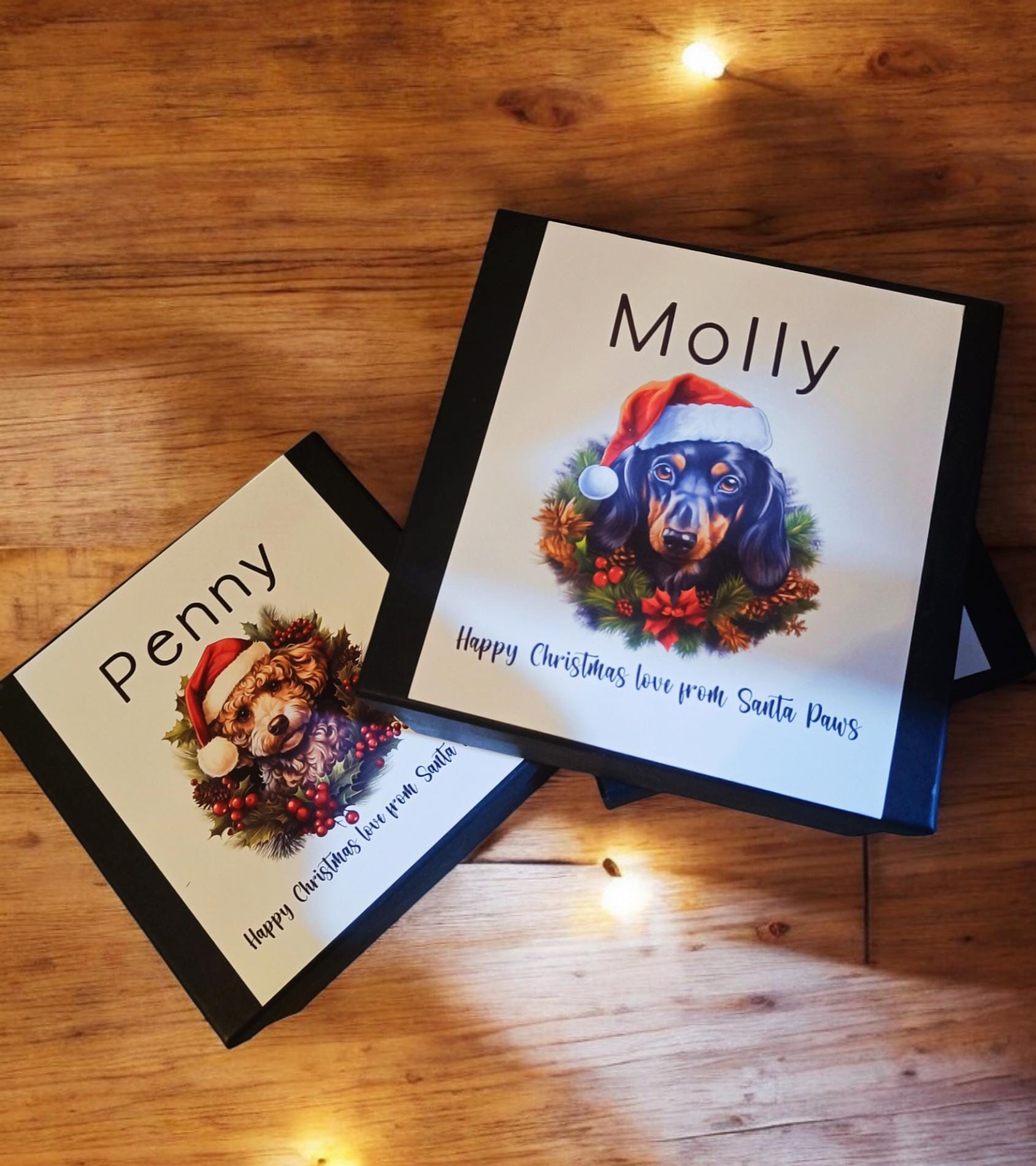Dog Christmas Gift Box ALL BREEDS Personalised Dog Christmas Eve Box with Treats and Toy Xmas Puppy Present
