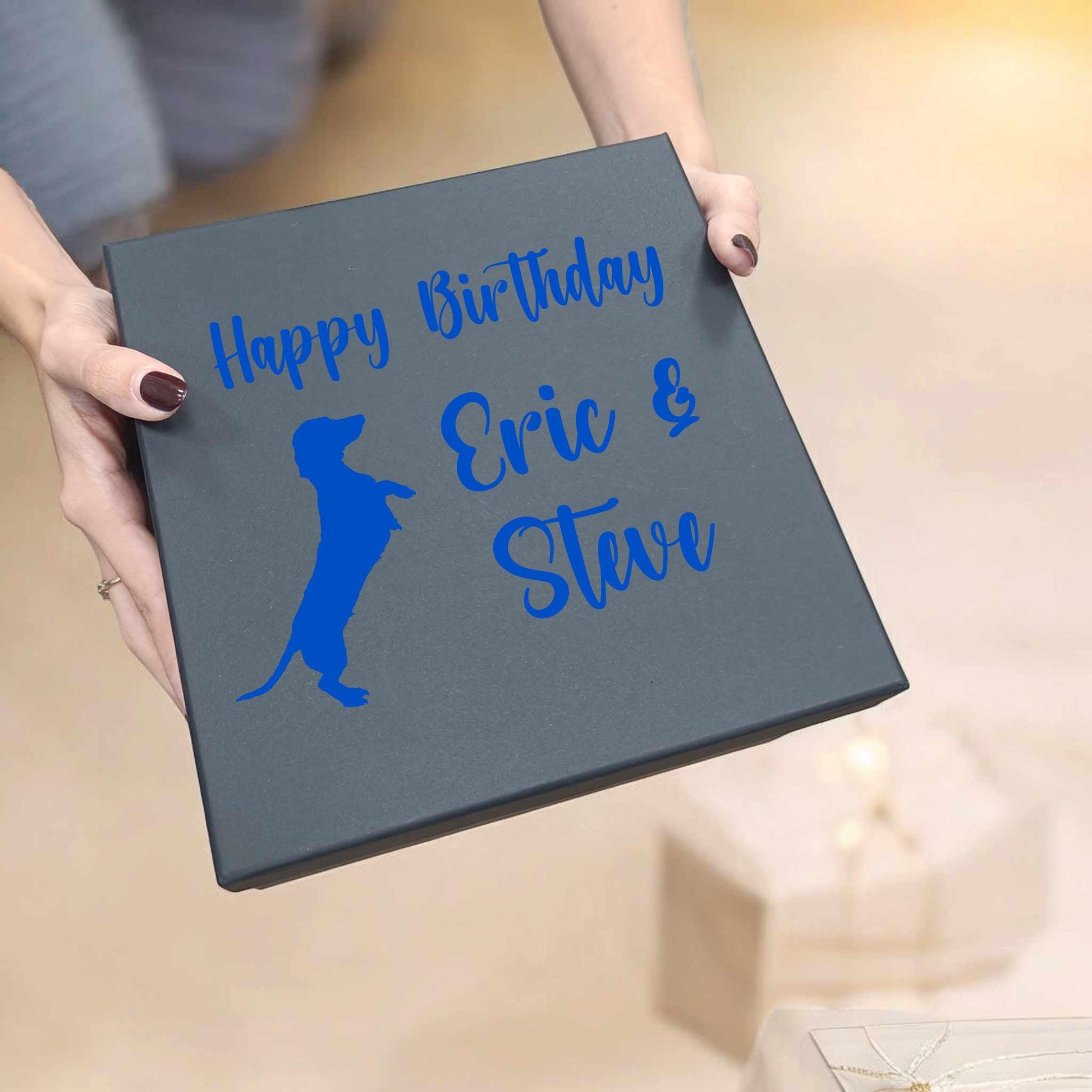 Personalised Dachshund Gift Box Empty box for Dog Presents