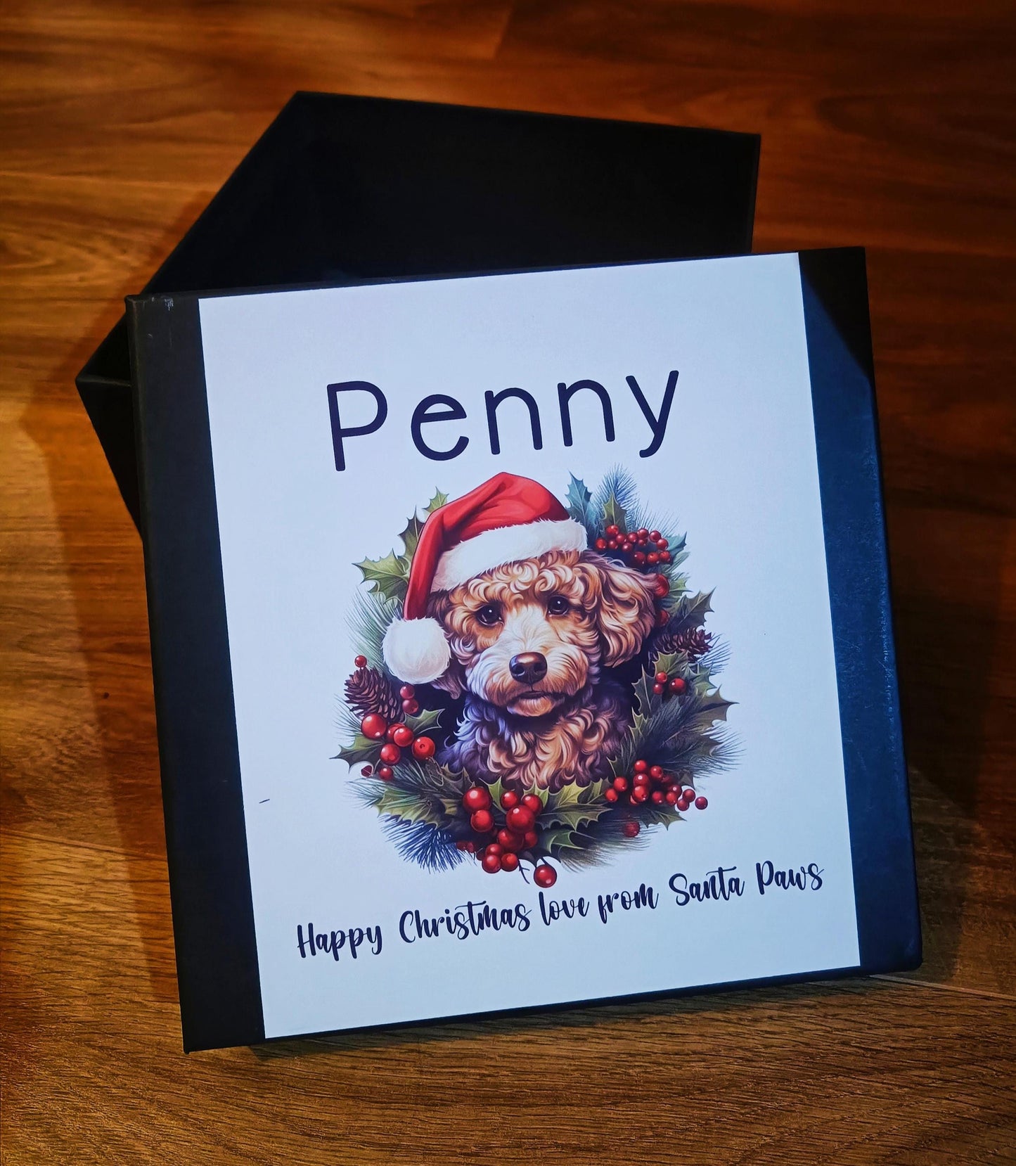Dog Christmas Gift Box ALL BREEDS Personalised Dog Christmas Eve Box with Treats and Toy Xmas Puppy Present