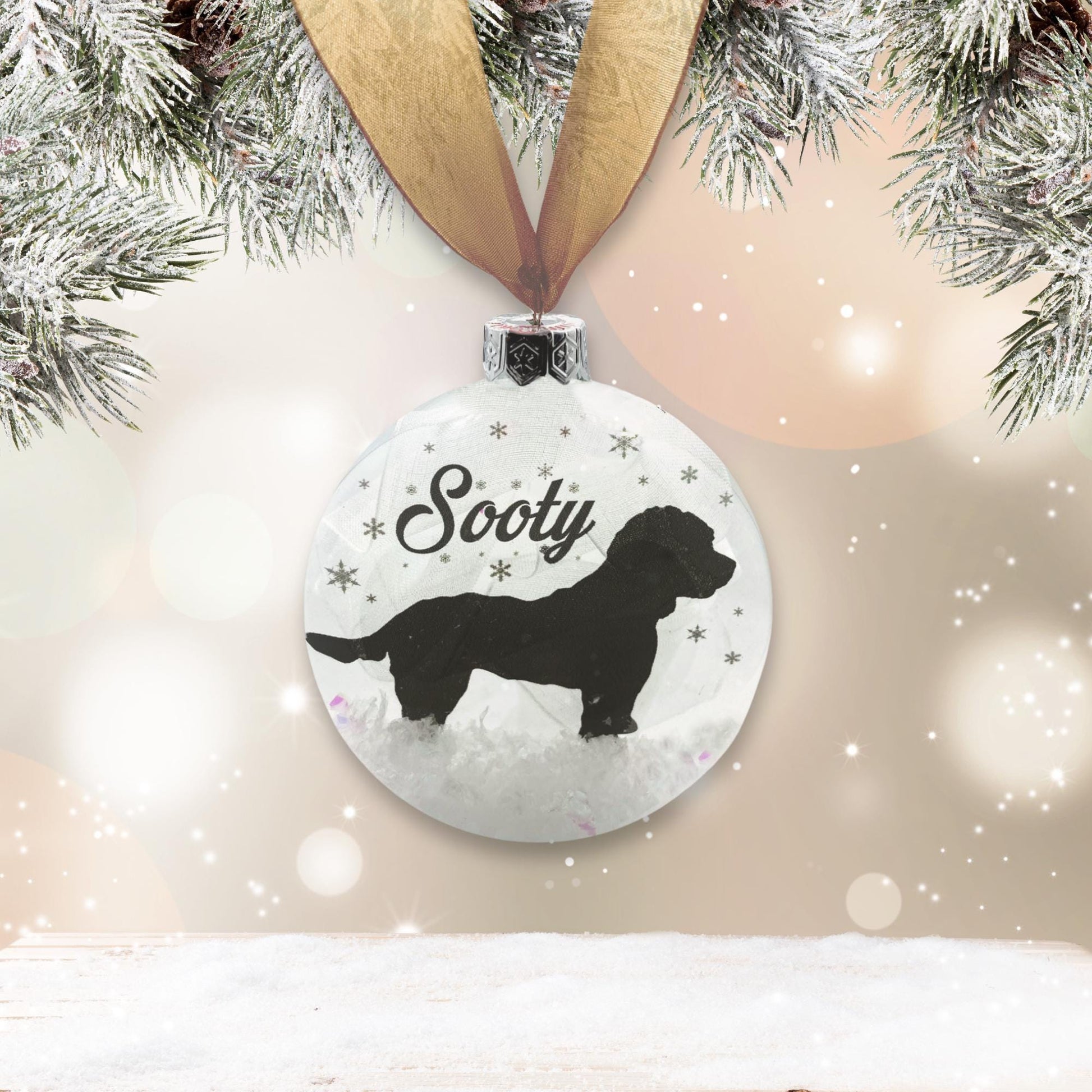 Cockapoo Dog Personalised Ornament Custom Glass Christmas Bauble