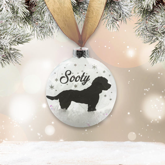 Cockapoo Dog Personalised Ornament Custom Glass Christmas Bauble