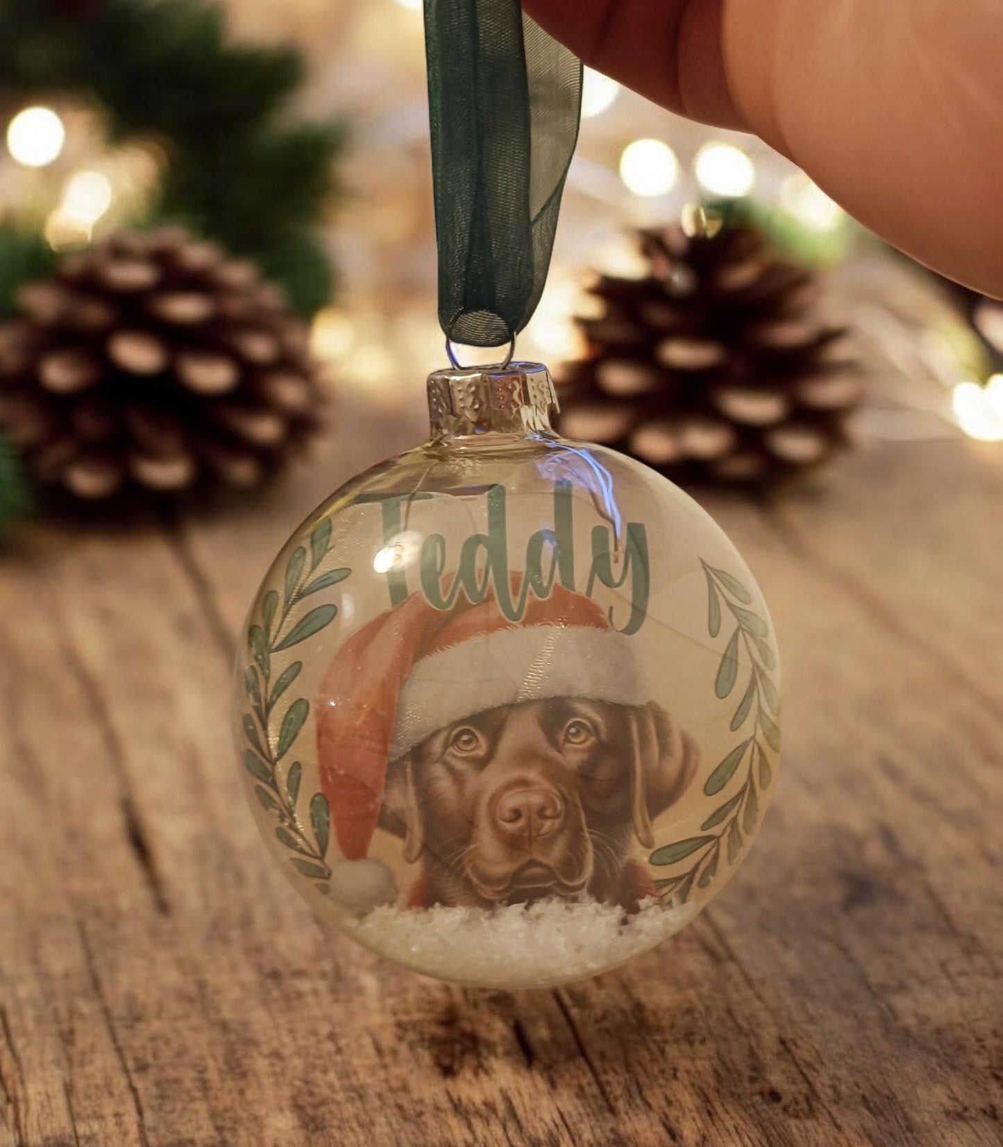 brown chocolate Labrador personalised bauble